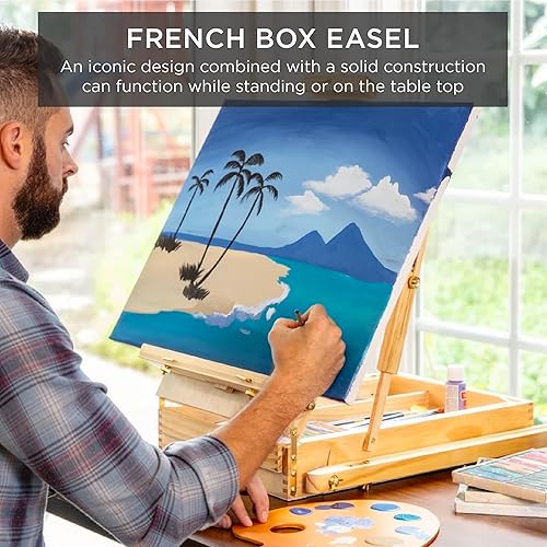 Miniatura 3 de Best Choice Products Caballete francés kit de 32 piezas para principiantes portátil plegable de madera ajustable trípode de artista para pintar