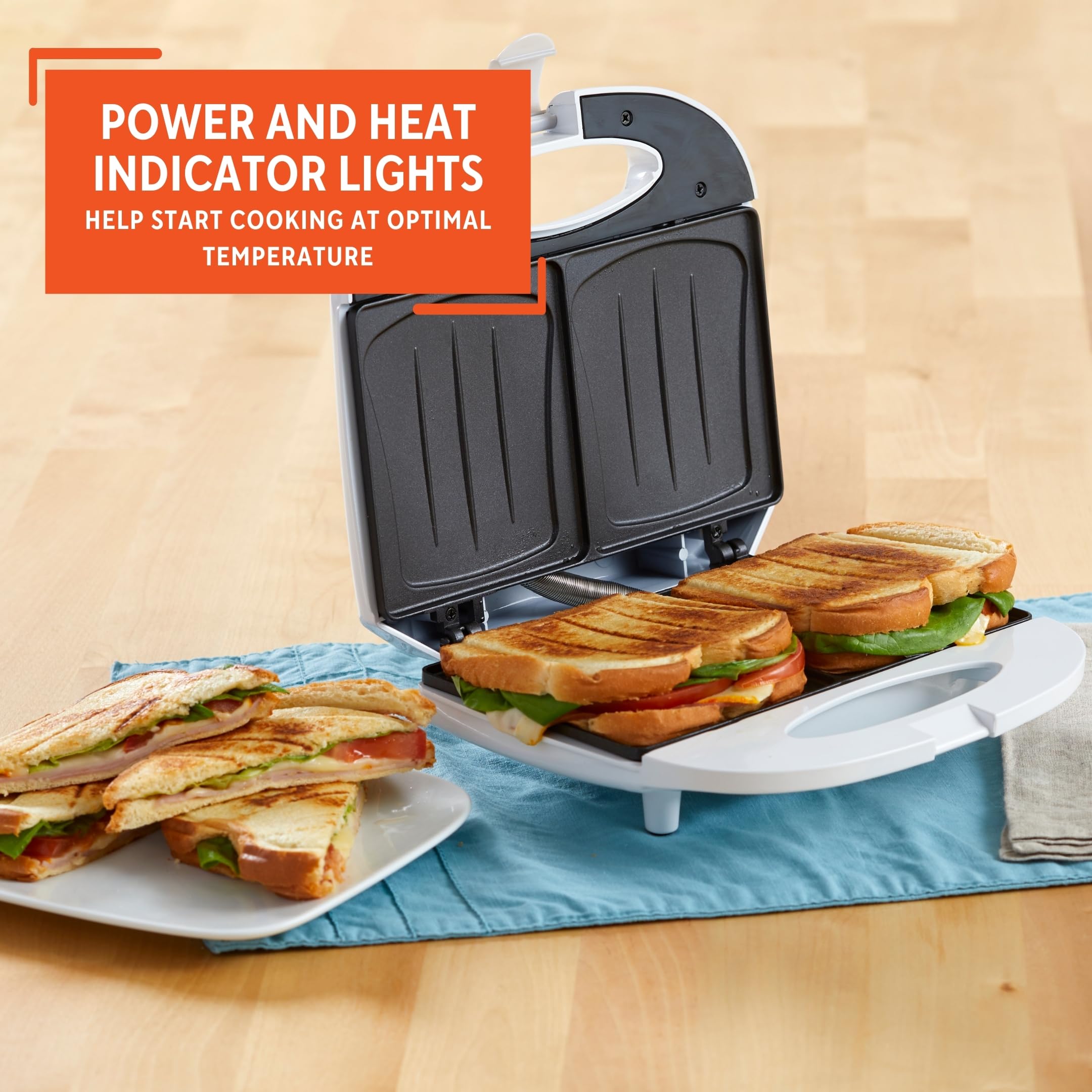 IMUSA 2-Slot Sandwich Maker - Nonstick & Easy Clean -4