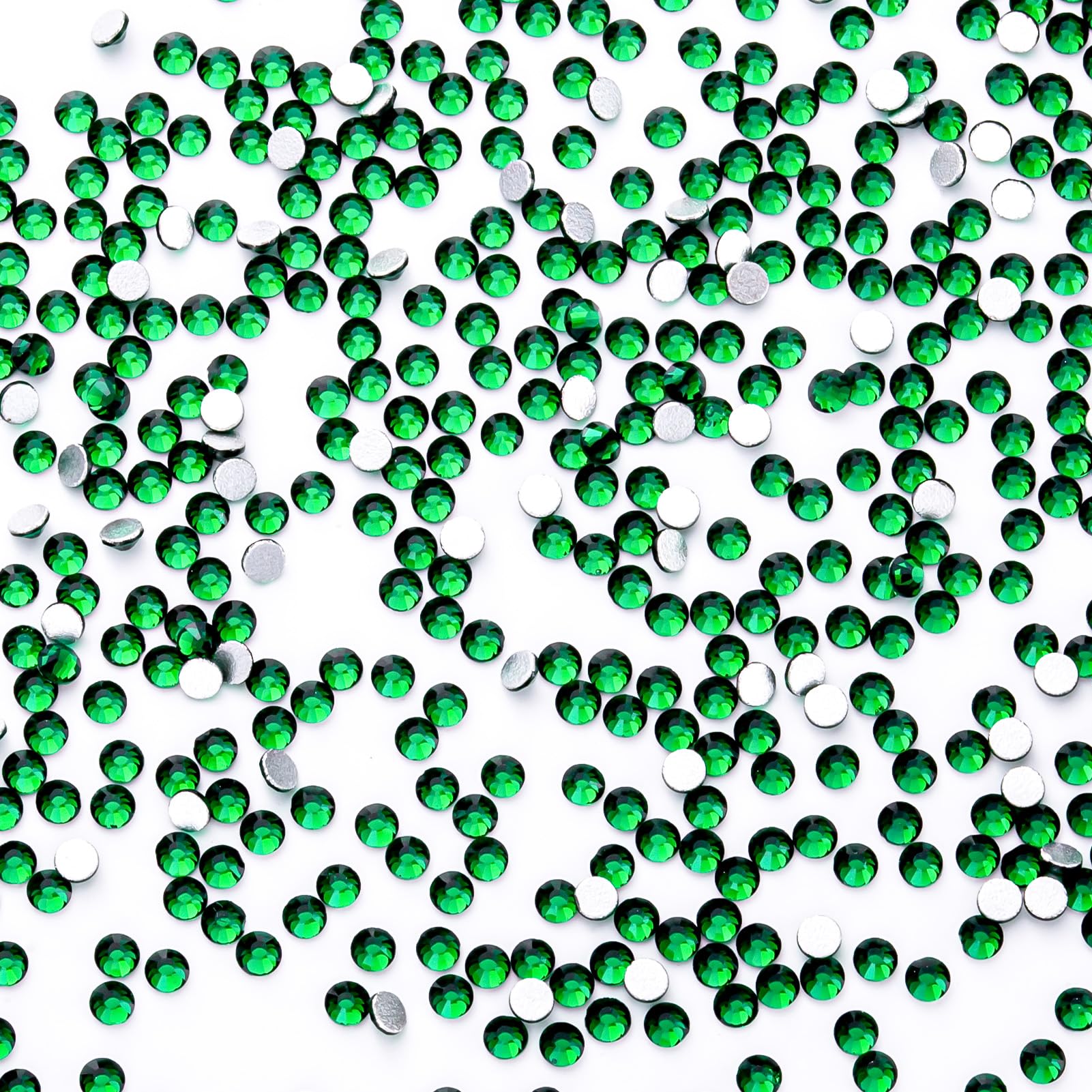1440 strass di cristallo, strass di vetro, con retro piatto, per nail art, artigianato, decorazione per unghie, trucco, vestiti, scarpe, colore verde scuro, SS8