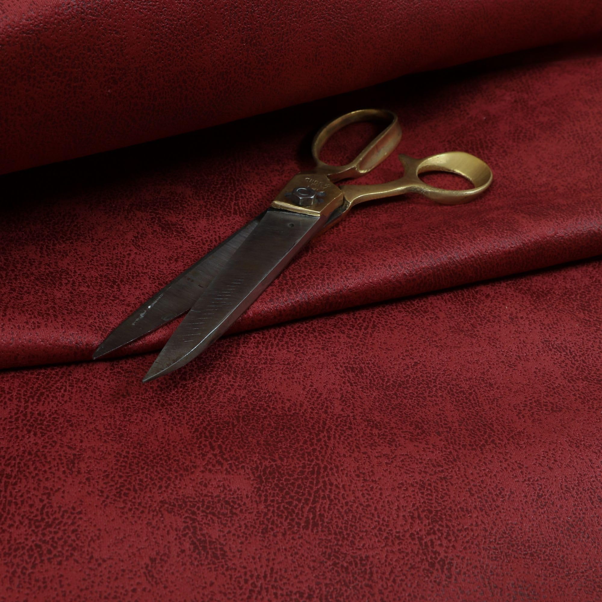 Redbrick Mill Fabrics Flame Retardant Soft Durable 3 Layer Thick Faux Suede Red Colour Upholstery Furnishing Fabric (Per Metre) — image 1