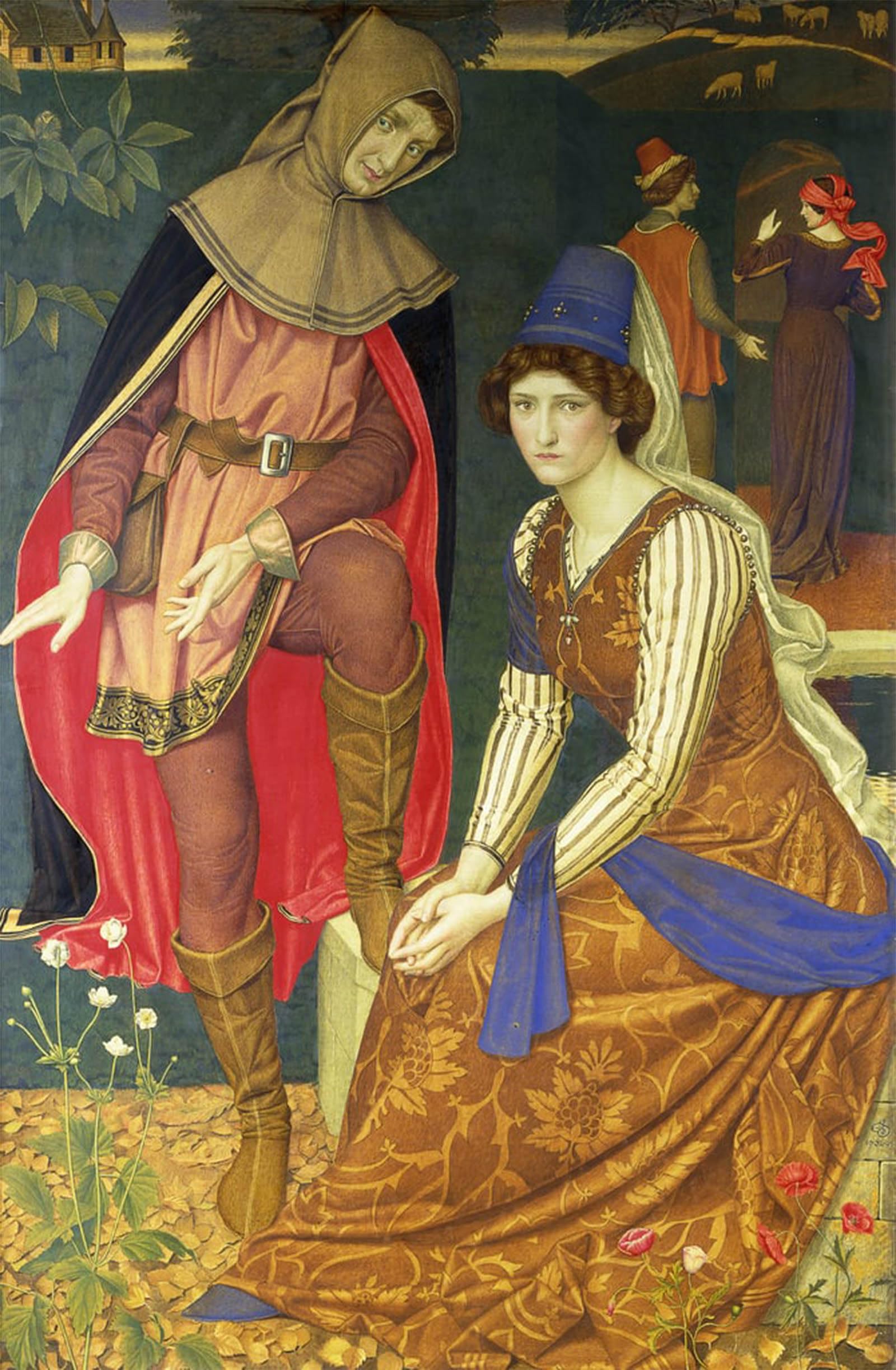 ARTXLXXBN Famous Painting Art Wall Decor Abstract Art Picture the Nut Brown Maid by Edward Southall Animal Pictures for Home Decor 60x90cm
