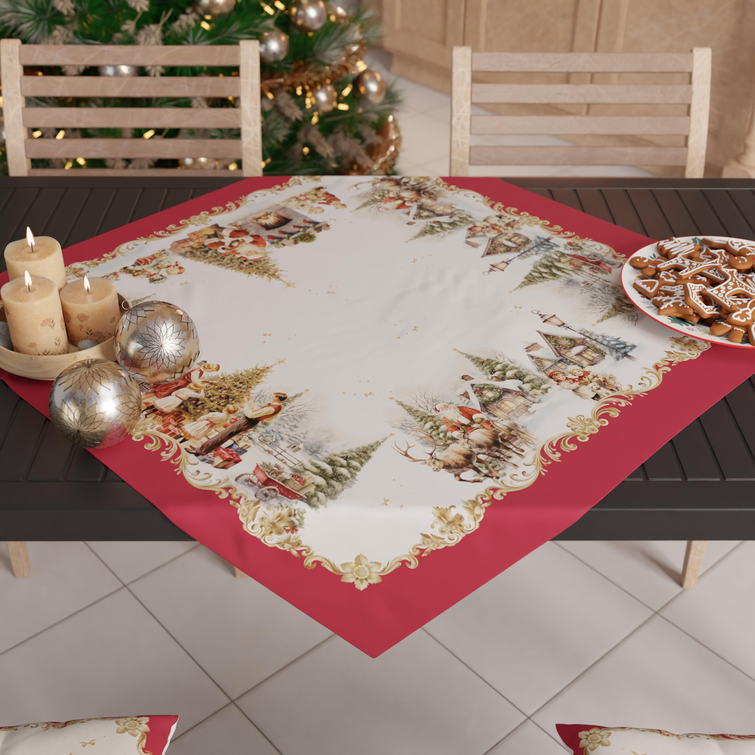 PETTI Artigiani Italiani - Camino de Mesa Navideño 140x40 cm, Camino de Mesa Navidad para Cocina, Decoración Navideña para Mesa, Camino de Mesa Elegante Tartan, 100% — view 74