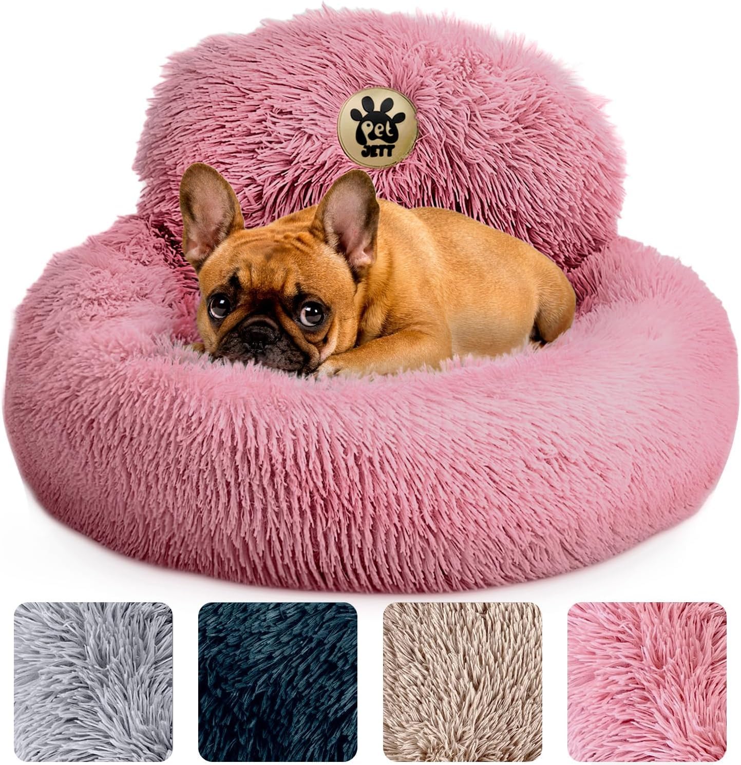 PetJett Calming Donut Dog Bed in pink