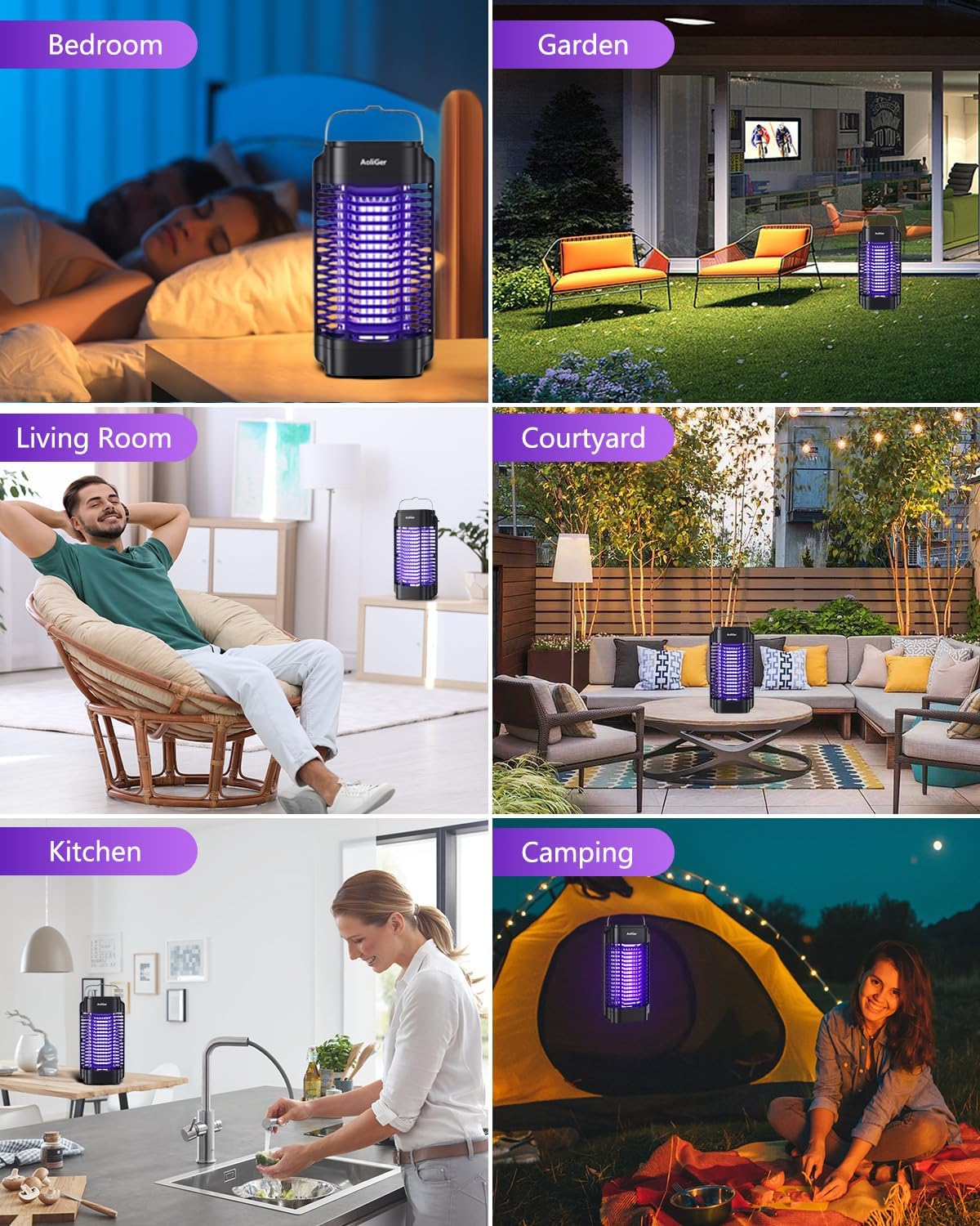 Bug Zapper for Outdoor and Indoor,Powerful Electric Mosquito Zapper Insect Killer,Insect Fly Trap Mosquito Trap Mosquito Trap for Backyard, Garden, Patio, Home