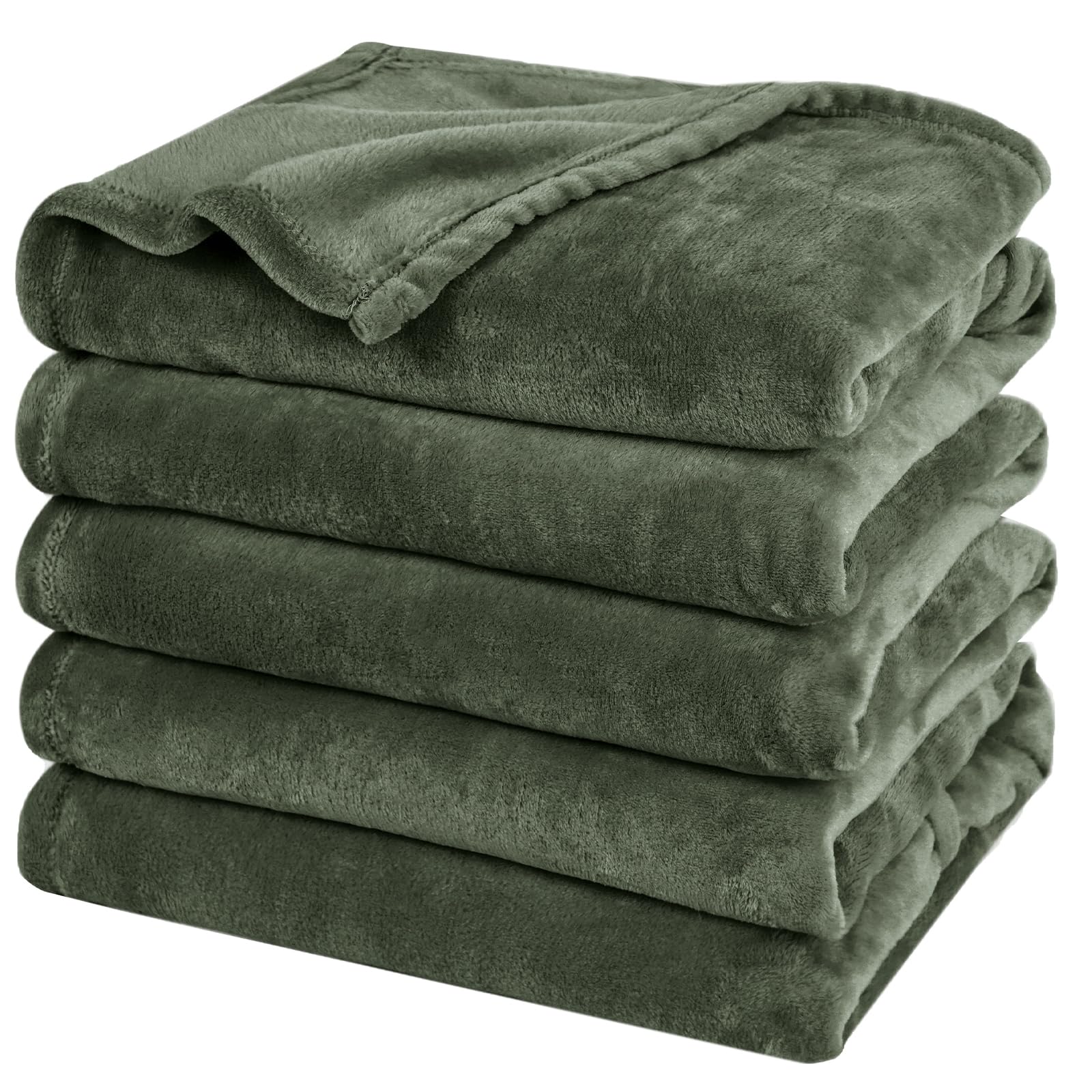 phf oversized king big fleece blanket 120"x120", no shed no pilling extra large soft blanket, giant 10'x 10' lightweight for bed, sofa travel and camping, suitable for all season, olive green