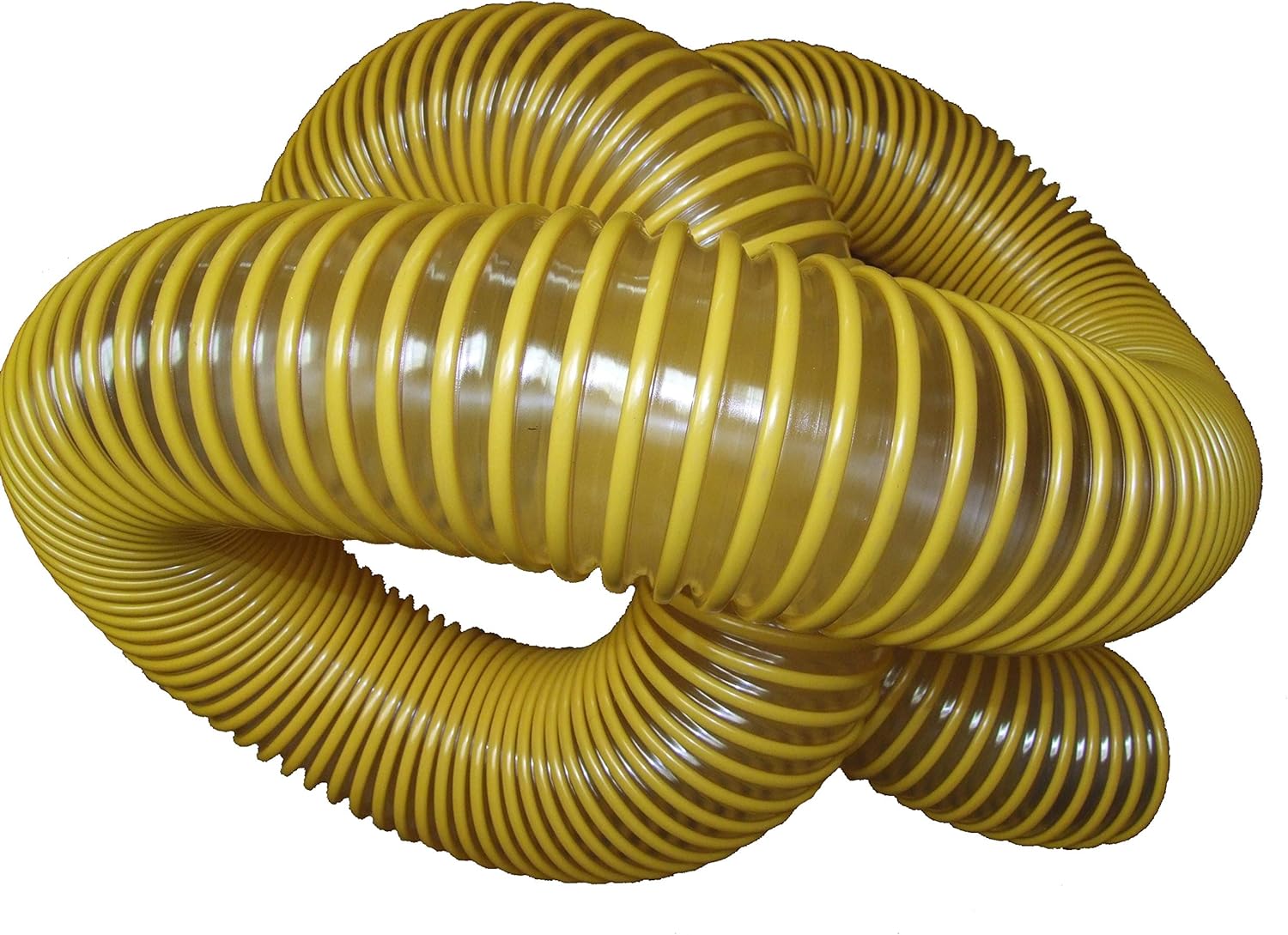 Leaf Vacuum Collection Yard Hose (8 inch x 10 feet) | Yellow Helix Clear Urethane .030 Wall