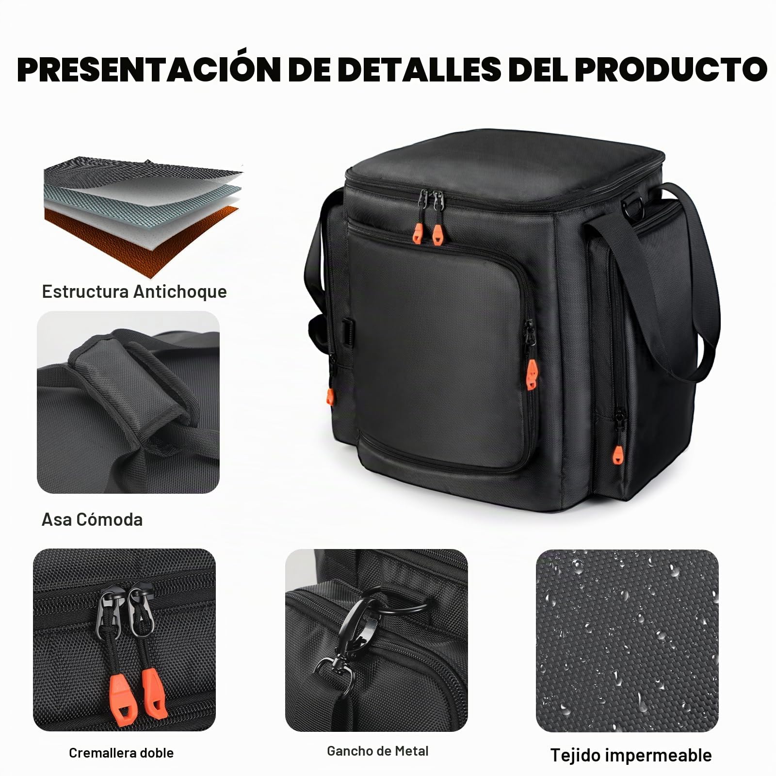 Bolsa de viaje para altavoz compatible con JBL Partybox Encore Essential/Essential 2, funda de transporte con bolsillos laterales para altavoz portátil y accesorios