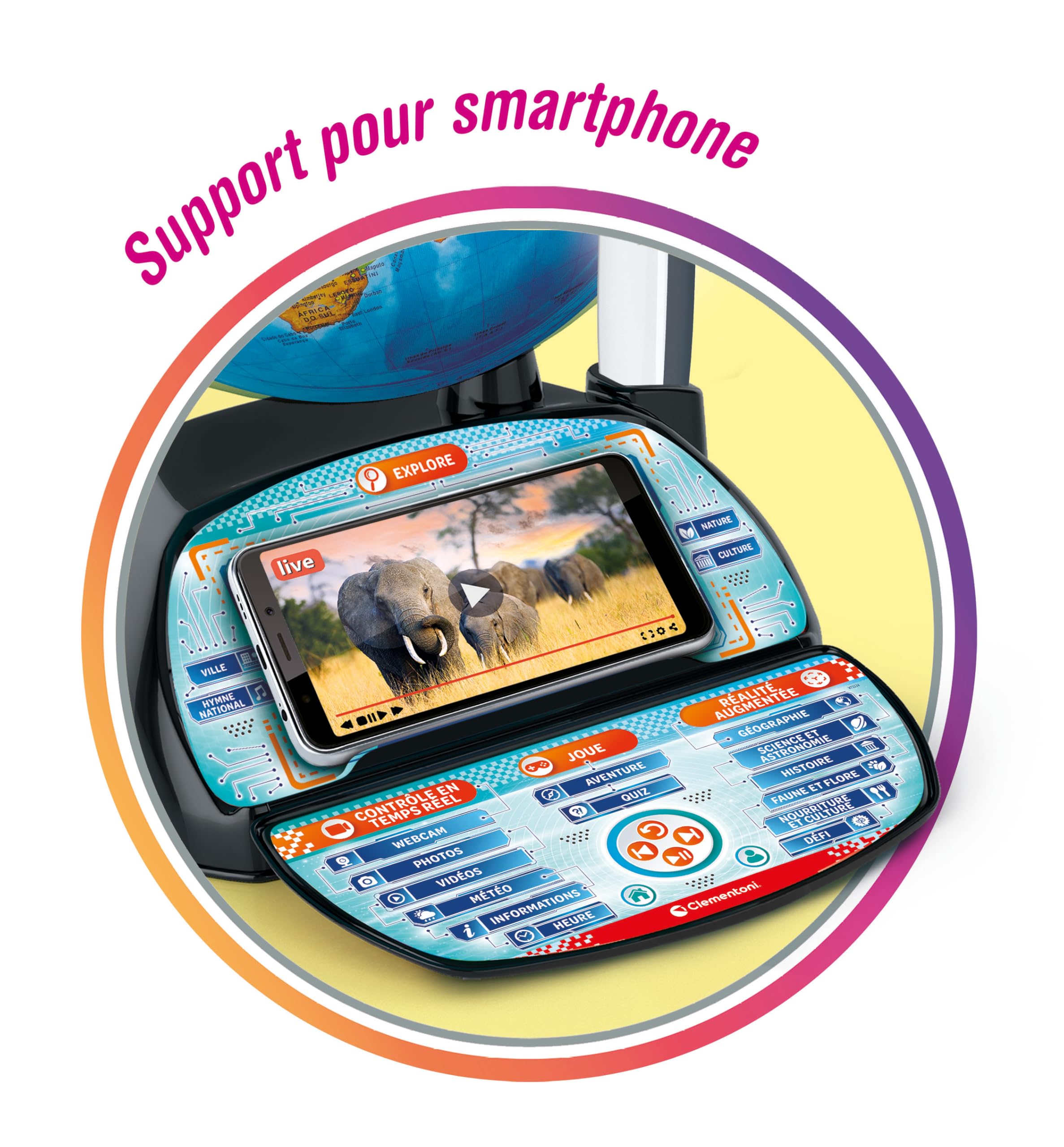 Clementoni - Exploraglobe dès 7 Ans - Voyage en Temps réel - Jeux Éducatif pour Enfant - Apprendre en s'amusant - Fabriqué en Italie