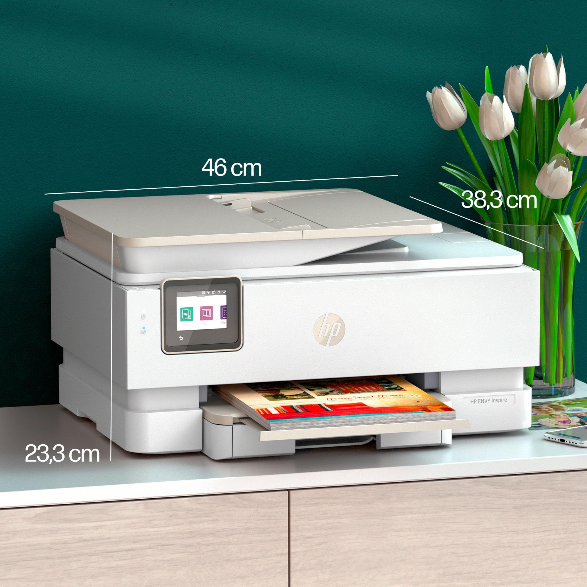 HP Envy Inspire 7920e Multifunktionsdrucker, Tintenstrahldrucker, 6 Monate gratis drucken Instant Ink inklusive, Drucken, Scannen, Kopieren, Fotodruck, ADF, DIN A4, WLAN, Airprint