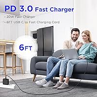 Vista 6 de Cargador para iPhone 17, 16, 15, carga rápida, paquete de 20 W, Apple iPad, USB C, bloque Chrager de pared con cable USB C a C de 6 pies para iPhone