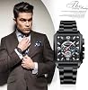 JewelryWe Pair of Watches Digital Watch Stainless Steel Binary Watch Rectangle Bezel LED Sports Watch Blue LED Light Calendar Fashion Cool Partner Watch for Men Women Black / Silver
