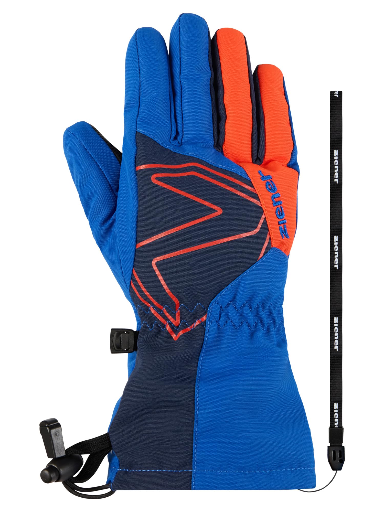 Ziener Guanti da sci Laval-Z per bambini, impermeabili, in lana, extra caldi, blu cobalto scuro, 5