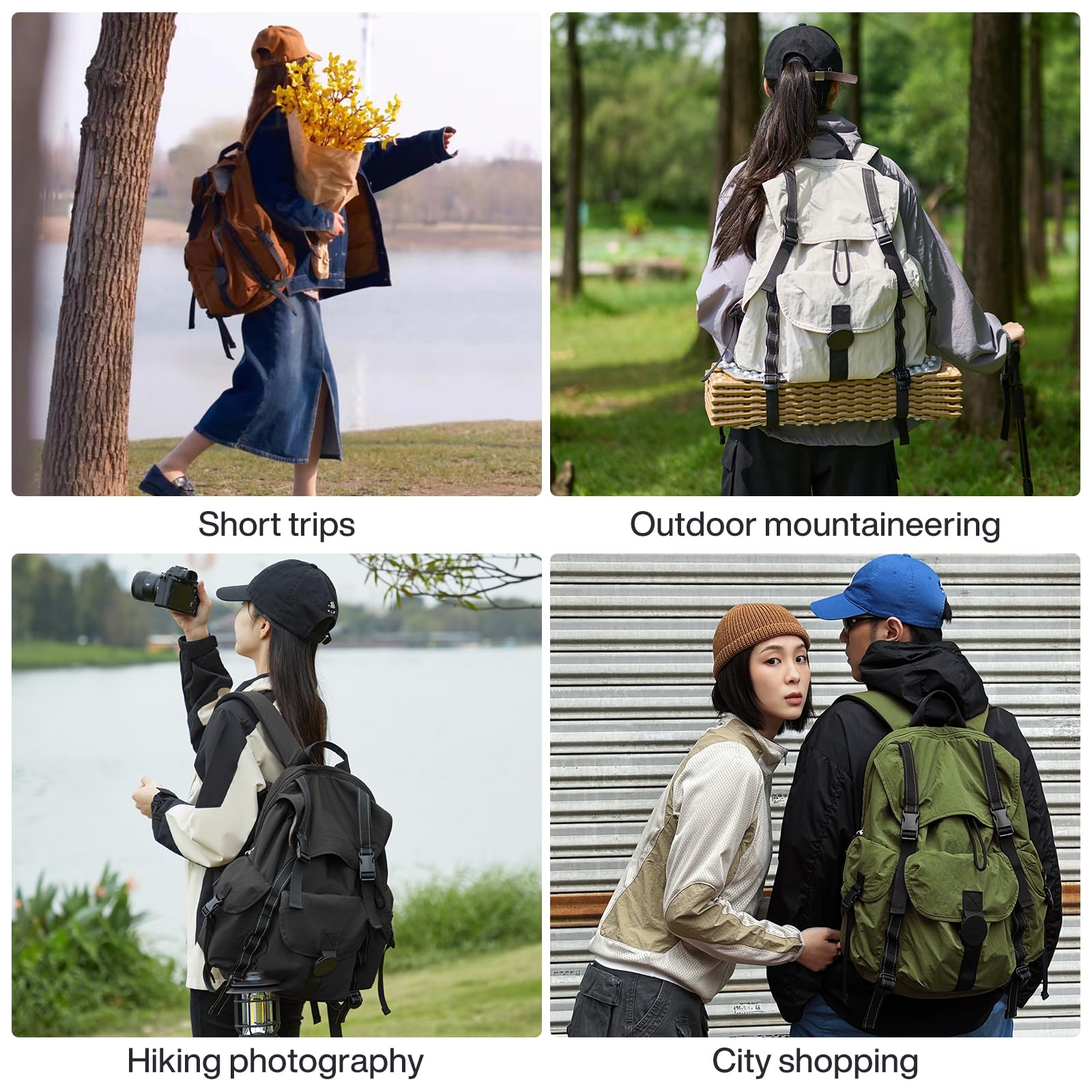 mixi Reiserucksack für Männer & Frauen, 18 Zoll Handgepäck-Tauglich für 16 Zoll Laptop, Leicht & Wasserdicht Wanderrucksack für Outdoor, Business & Casual, Schwarz