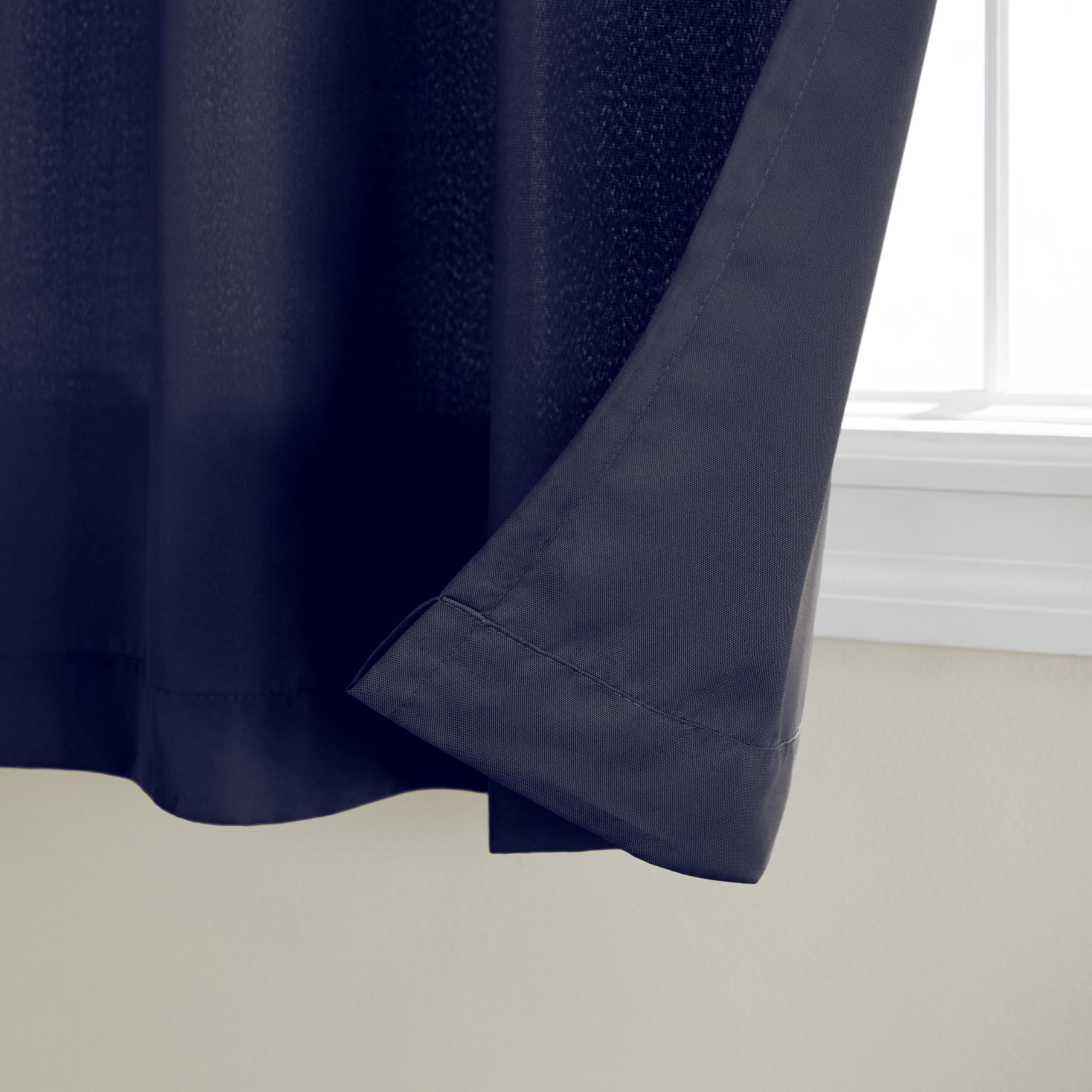 Exclusive Home Paire de Rideaux en Polyester, Polyester, Bleu Marine, 54x84