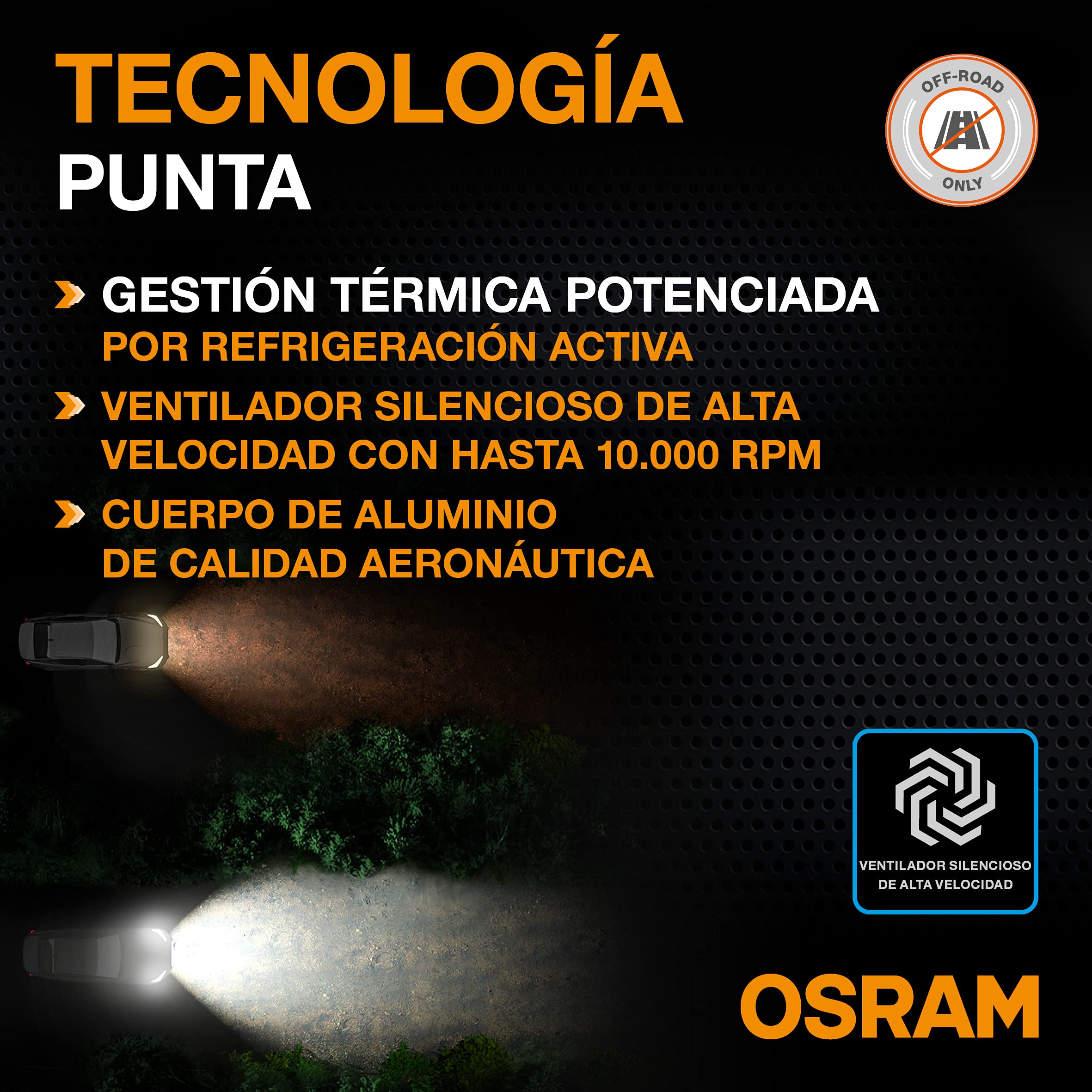 OSRAM LEDriving XTR, H7 lámparas de faro, H7 LED, luz LED blanca fría, solo todoterreno, 64210DWXTR, caja (2 lámparas) | solo todoterreno, 64210DWXTR, caja (2 lámparas)