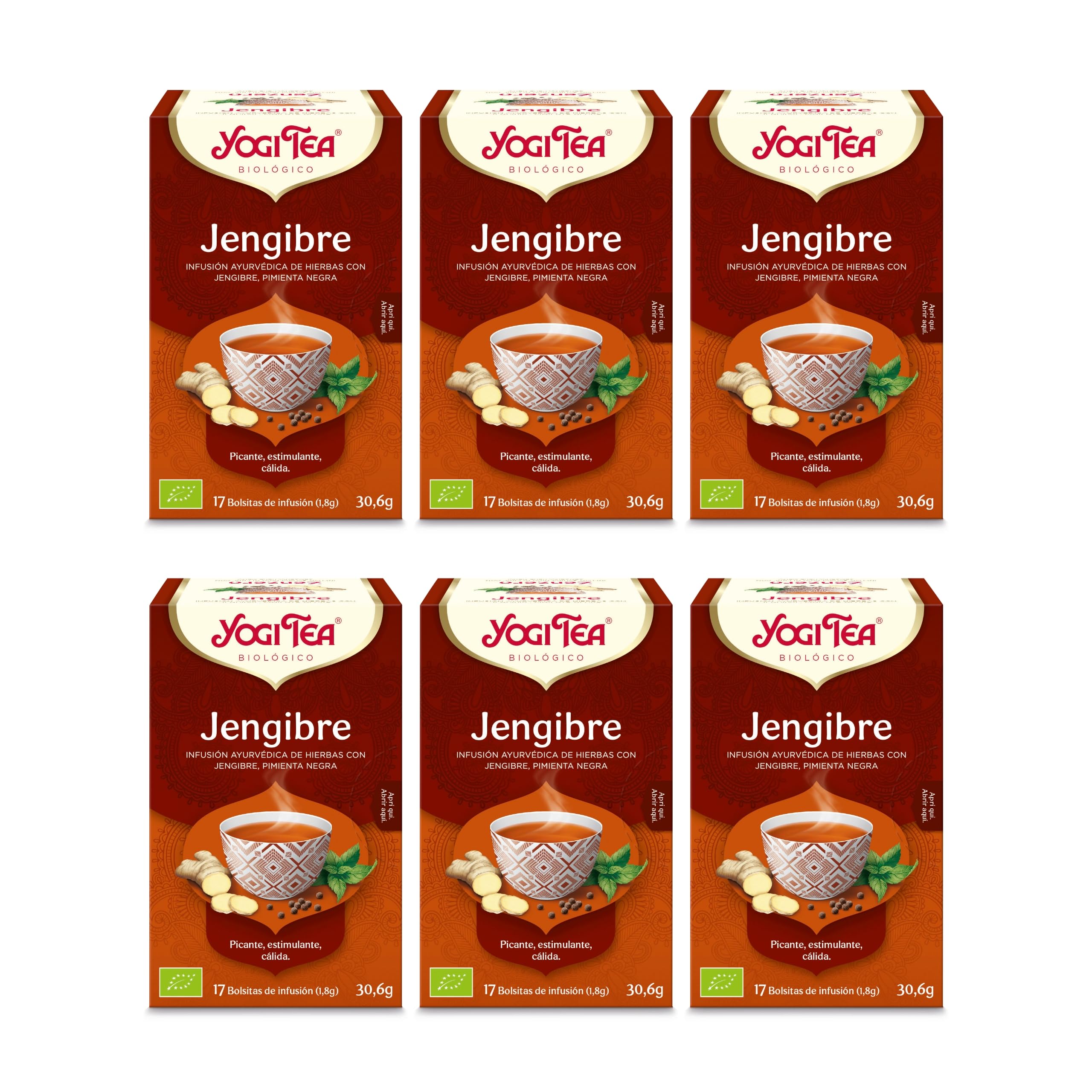 Yogi Tea Jengibre Paquete de 6 x 17 Sobres 102 Sobres