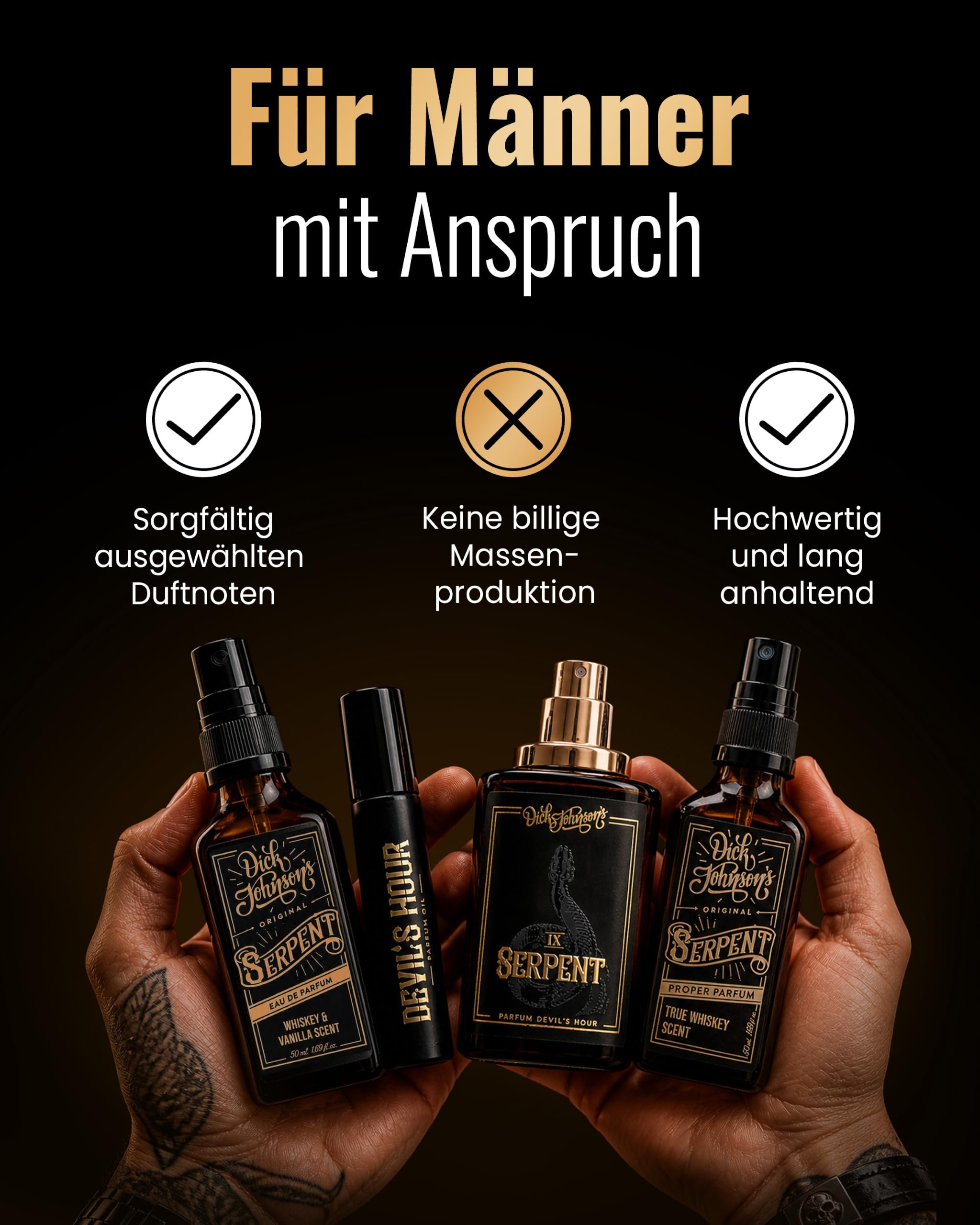 DICK JOHNSON Parfum Serpent Devil's Hour 50 ml – Exklusiver Herrenduft mit Oud, Moschus & Vanille – langanhaltendes Parfüm für Männer – maskulin, verwegen & tiefgründig – Bold Scent im edlen Flakon