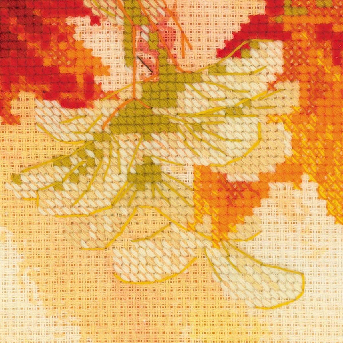 Kit De Point De Croix Riolis Automne Chaud - Modèle à Compter, Toile Aida 18ct, Niveau Médian