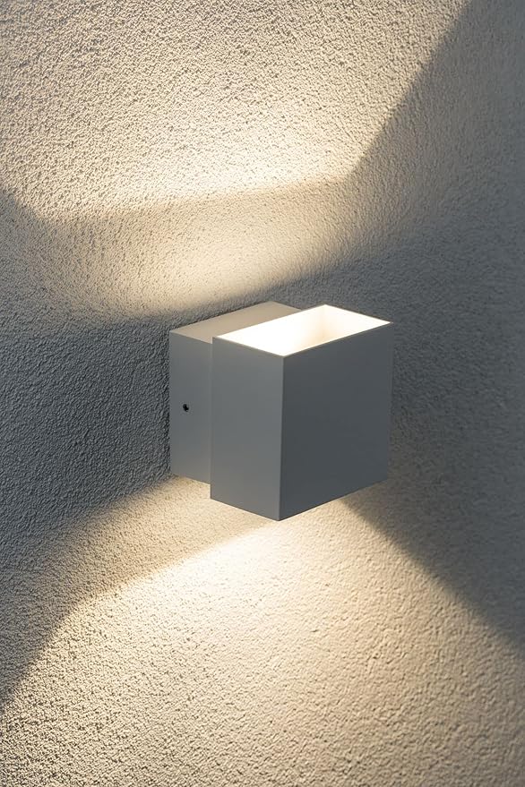 Paulmann Paulmann 18003 wandopbouwlamp huismuur LED oriëntatielicht Cybo vierkant lamp 2x3W wit 100x100 mm buiten IP65 straalwaterdicht lichtaccenten photo 2