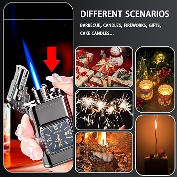 Cool Torch Lighters Butane Refillable, Novelty Windproof Jet Torch Lighter, Unique Lighters for Men Gift(NO Butane Fuel) (#04)