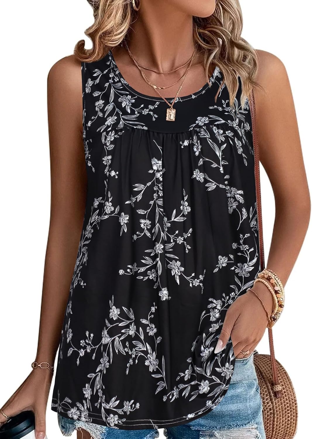 Floral Black White