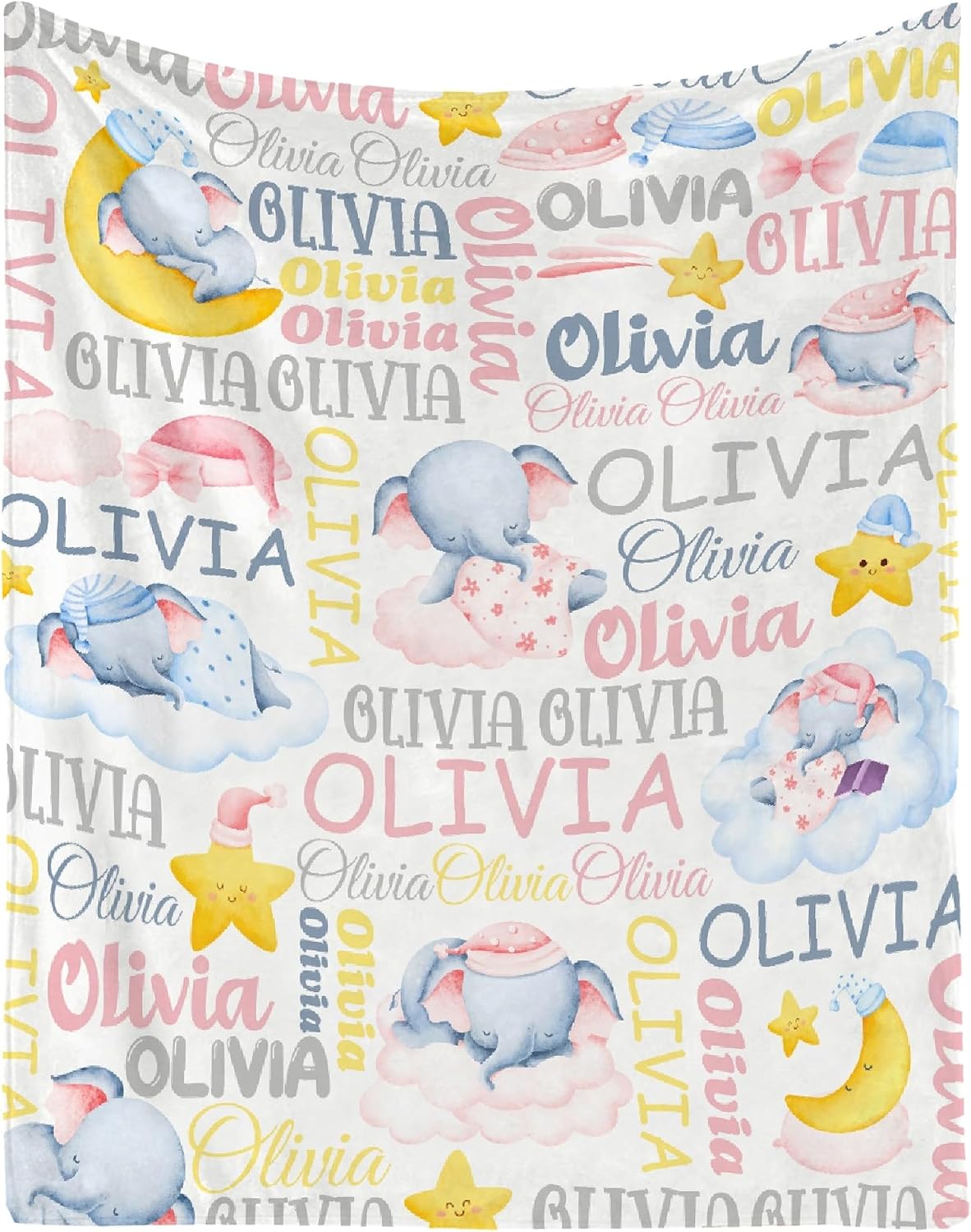 Personalized Baby Name Blanket Gift for Baby Girls Soft