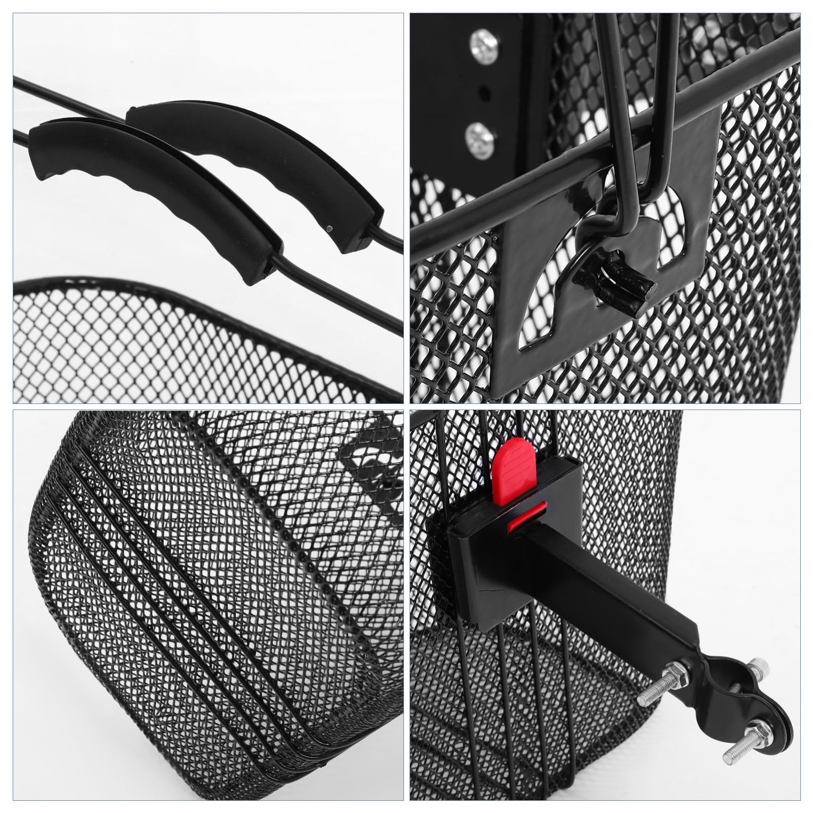 Sosoport Cesta para Bicicleta de Montaña Desmontable de Hierro Negro | Plástico, Uso Exterior, Efecto Decorativo, Formato Portátil, Accesorios Bici