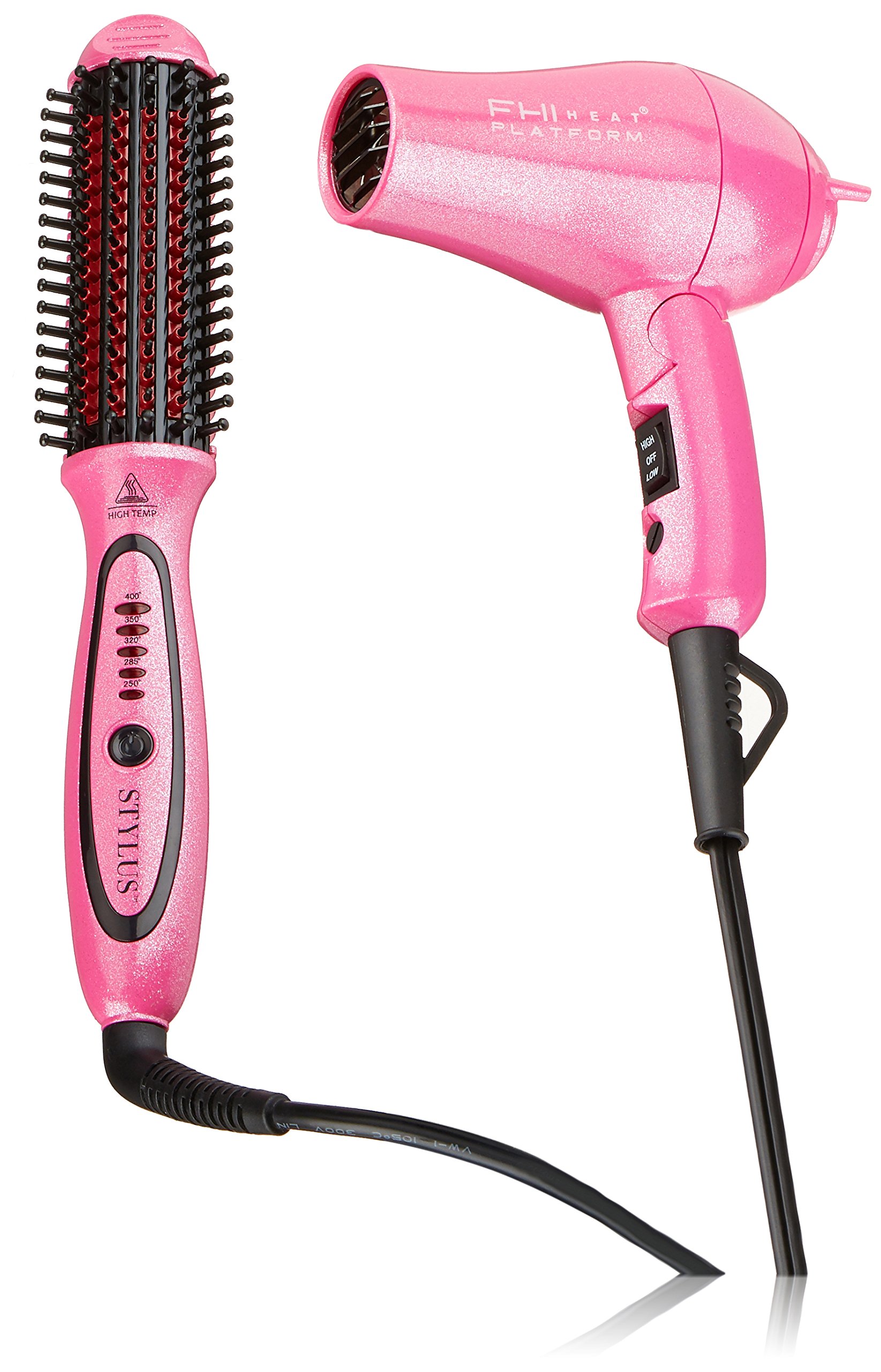 FHI Heat Limited Edition Pink Stylus Thermal Styling Brush and Mini Turbo Hair Dryer