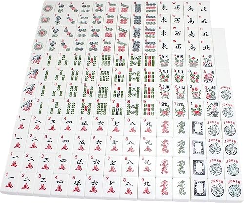 Miniatura 3 de American Mahjong - Juego de bolsas impermeables de nailon negro con costuras rojas de 4 colores empujadores  estantes Western Mahjongg Travel Set