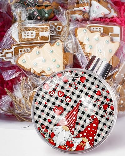 Miniatura 5 de Esferas de Navidad para árbol de Navidad decoraciones de Navidad inastillables para el día de San Valentín árbol de amor de gnomo rojo rosa negro