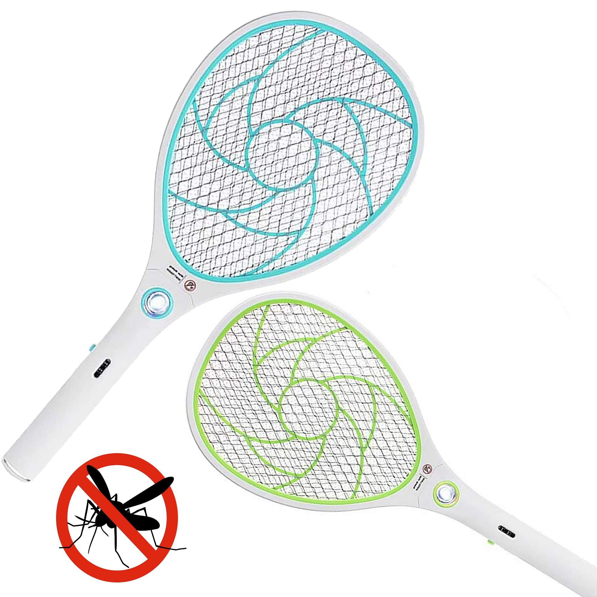 Electric Bug Zapper Hand Held Fly Swatter Rechargeable with Bright LED Light, Pack of 3