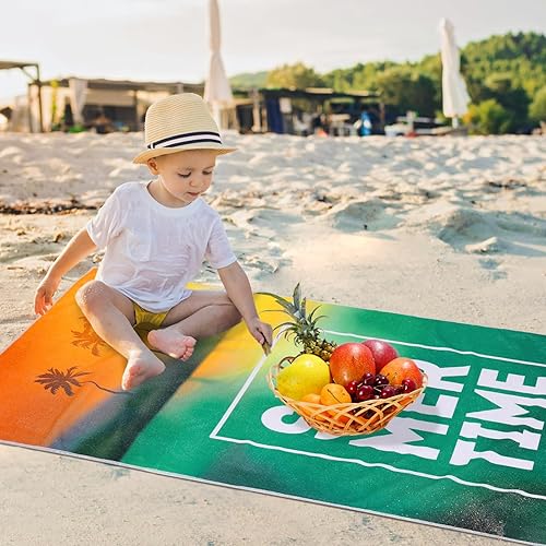 Miniatura 7 de Toallas de playa de microfibra, de gran tamaño y secado rápido, (59 x 28 pulgadas), a prueba de arena, absorbentes, compactas, manta de playa,