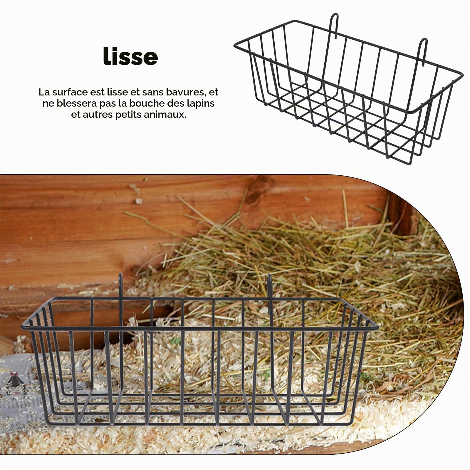 UKCOCO Râtelier À Foin Lapin 9.06X4.53X3.94 Pouces Distributeur Portable Facile À Nettoyer Support De Foin pour Lapins Et Petits Animaux