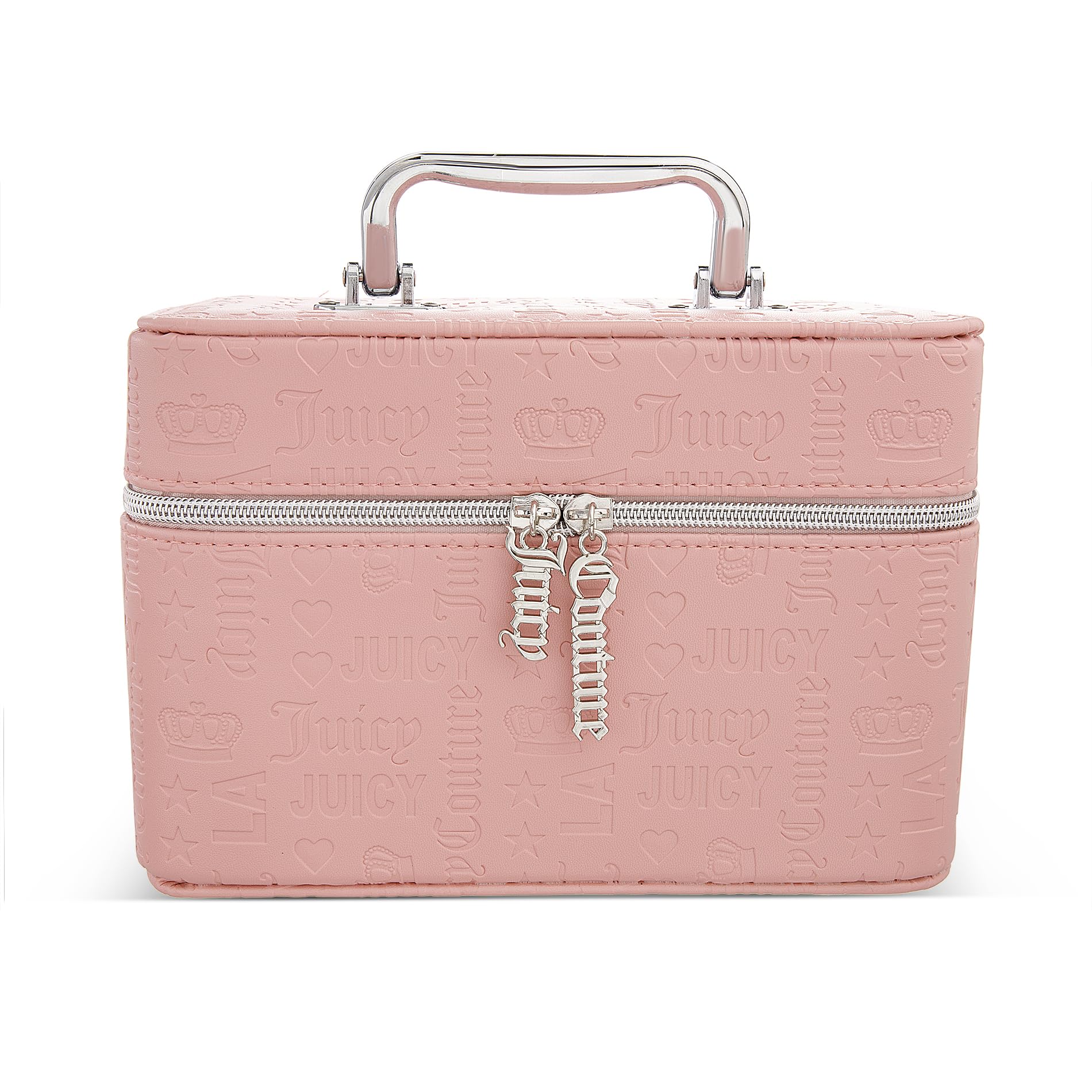 Juicy CoutureWomen's Cosmetics Bag - Travel Makeup and Toiletries Train Case Organizer, Pink