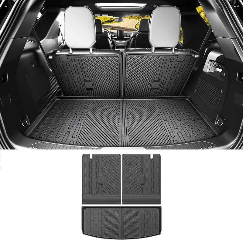 Forro para Porta-Malas Qyebbk para Ford Explorer 2020–2026, 6 e 7 Lugares, em TPE, com Cobertura do Encosto Traseiro