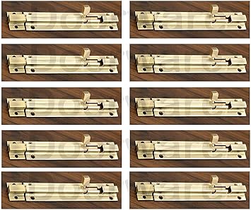 Doorware Classic Brass Antique Tower Latch Bolt 8 Inch for Door and Window Fittings 10 Pcs Hardware; Latch; DS305-010