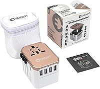 Vista 5 de International Plug Adapter, Unidapt Travel Adapter Worldwide - All in one Universal Charger USB Travel Power Adaptor with 5 USB for EU AU UK USA