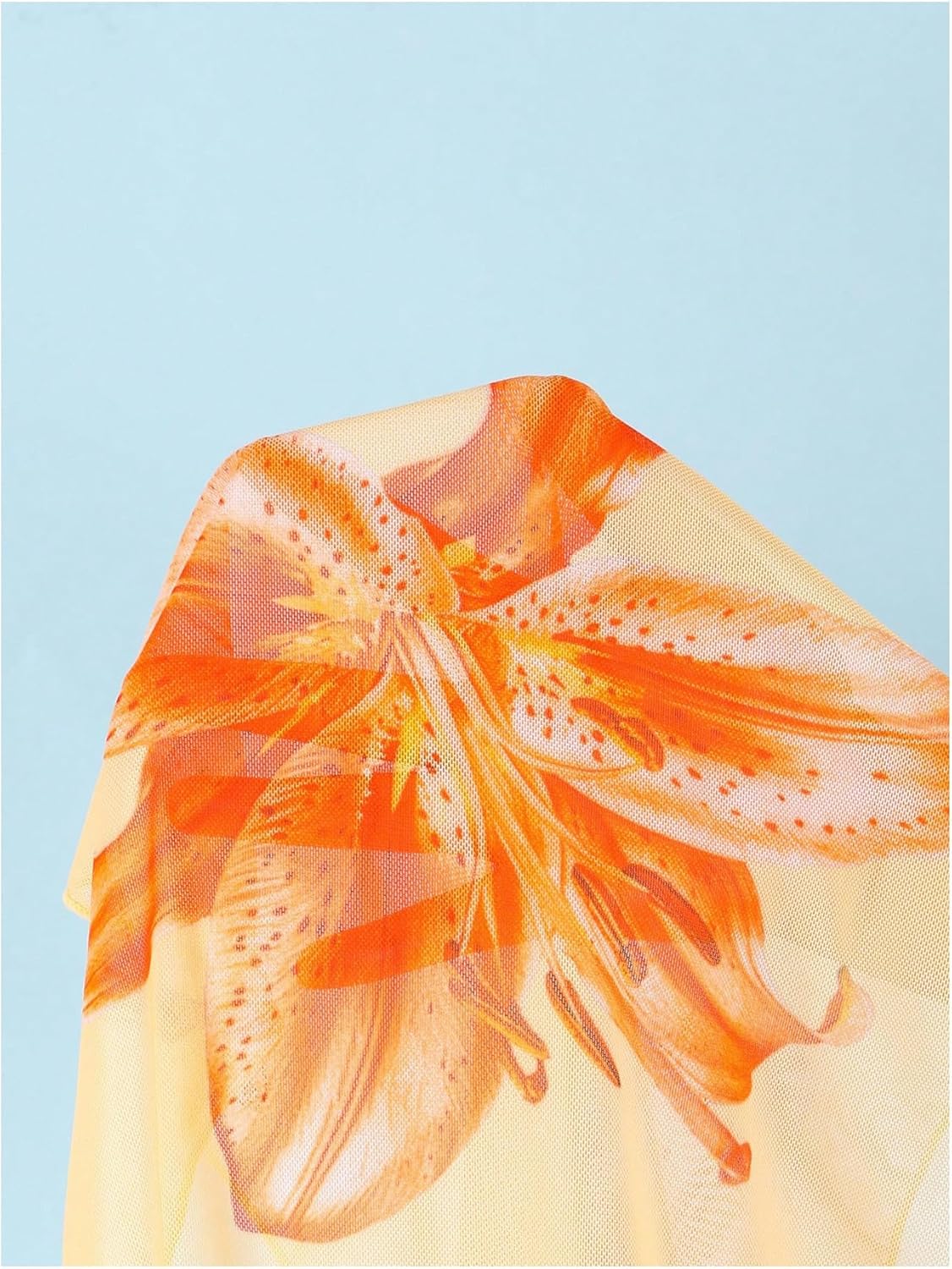 Girl's 3 Piece Swimsuits Floral High Waisted Bikini Bathing Suit with Mesh Coverups Skirt - Image 5