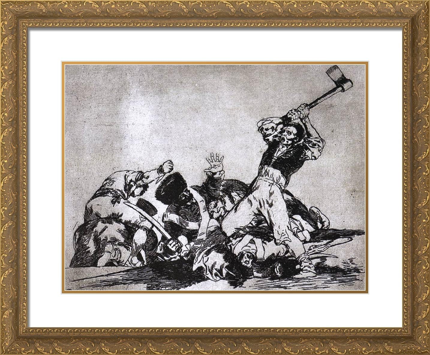 ArtDirect Goya, Francisco 24x20 Gold Ornate Framed Art Print with Double Matting Titled: The Same