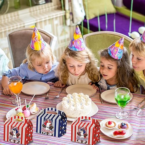 Miniatura 5 de chiazllta Cajas de regalo de fiesta de béisbol, cajas de regalo, galletas de caramelo de béisbol, caja de cartón con asas para niños, suministros de