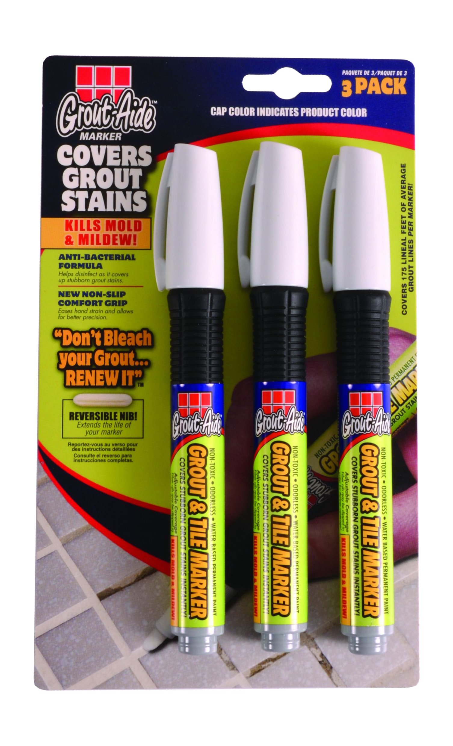 Grout Aide& Tile Marker, Black (3 Pack) Restore Your