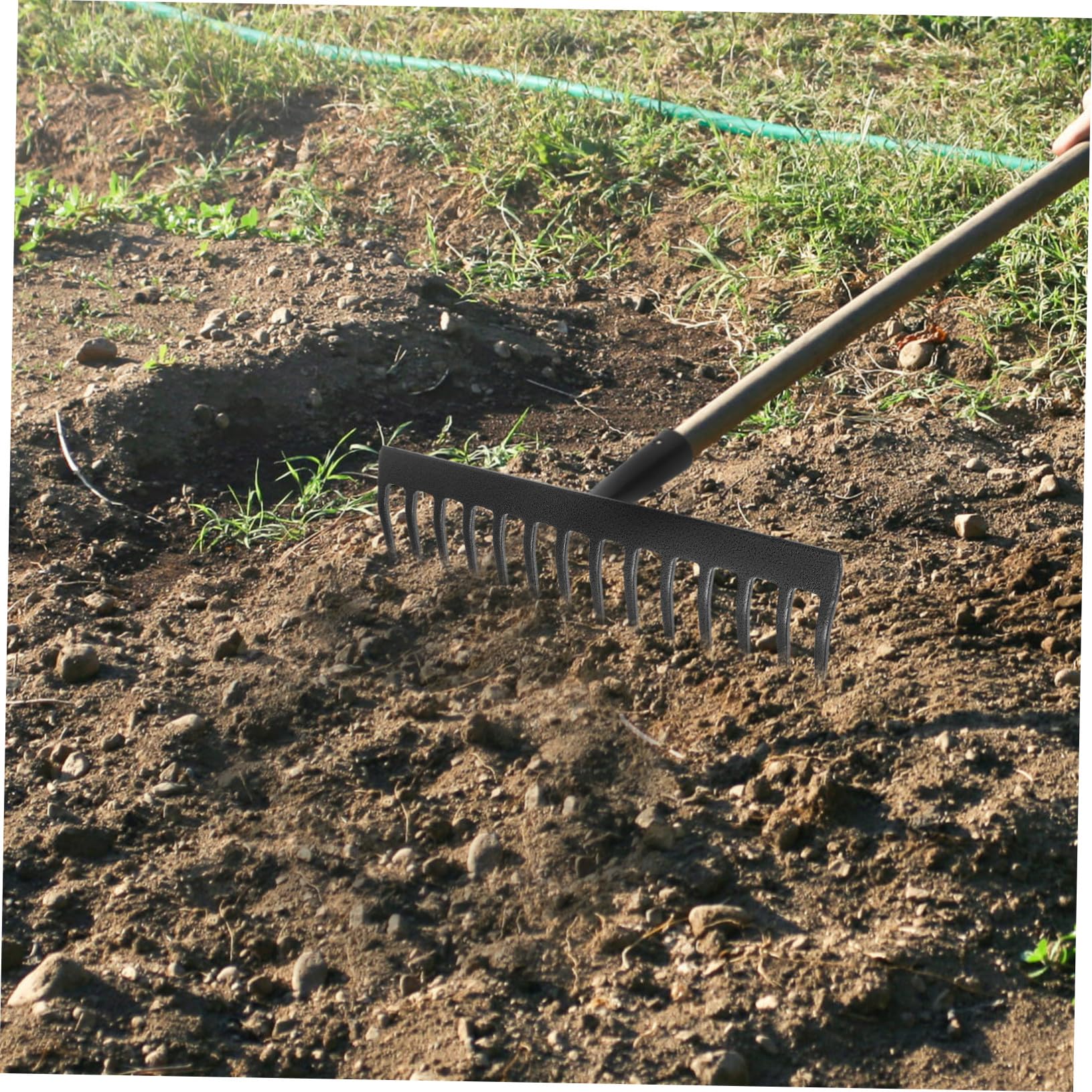 14-Zahn Gartenrechenkopf aus Kohlenstoffstahl Schwarz | Ersatzteil ohne Stiel, Robuste Struktur, zum Reinigen von Laub, für Gartenarbeiten Zufälliger Stil
