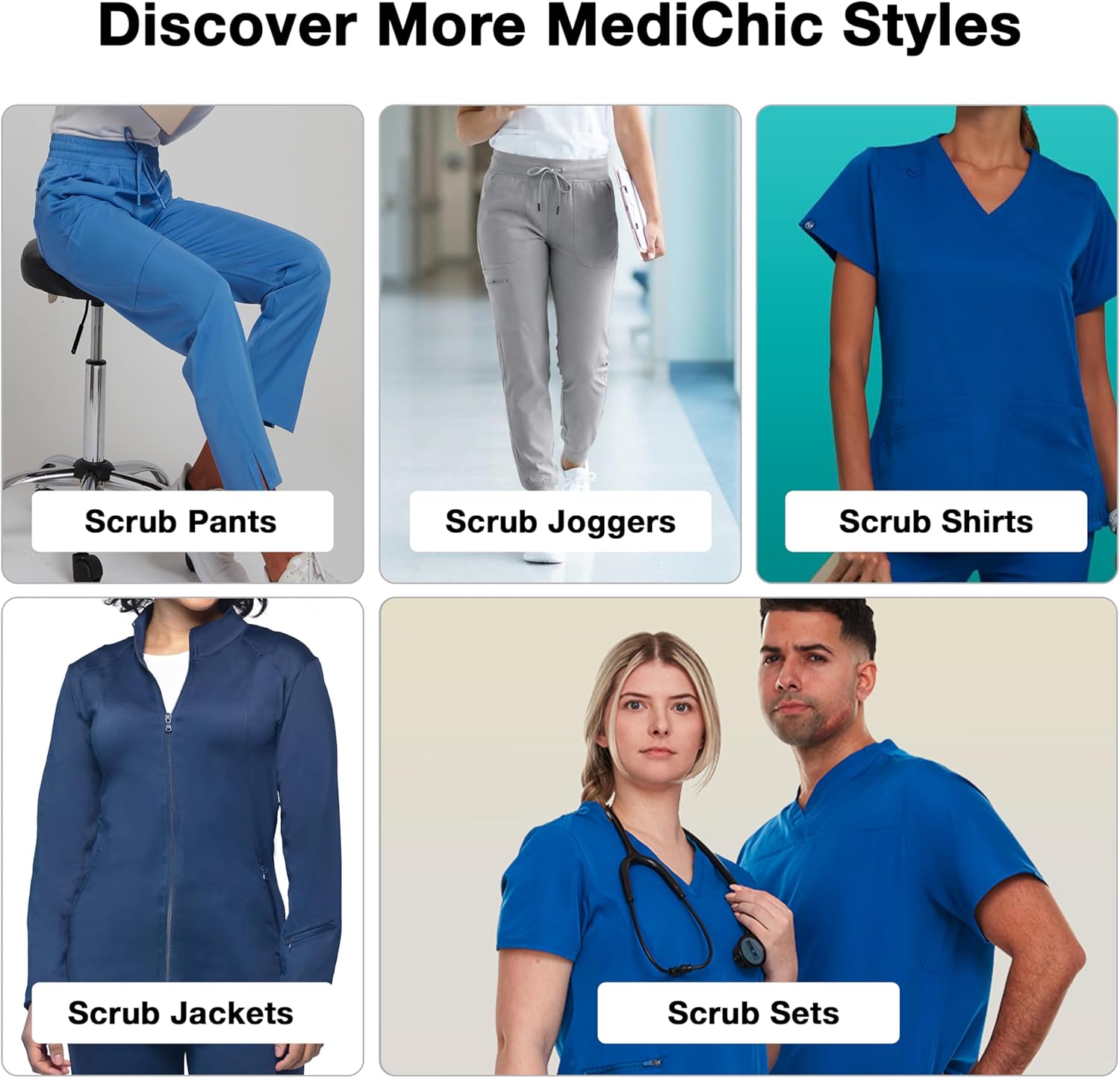 MediChic Women’s Scrub Jogger Pants – 6 Pockets, 4-Way Stretch, Ribbed Waist, Easy-Care Medical Workwear - Image 8