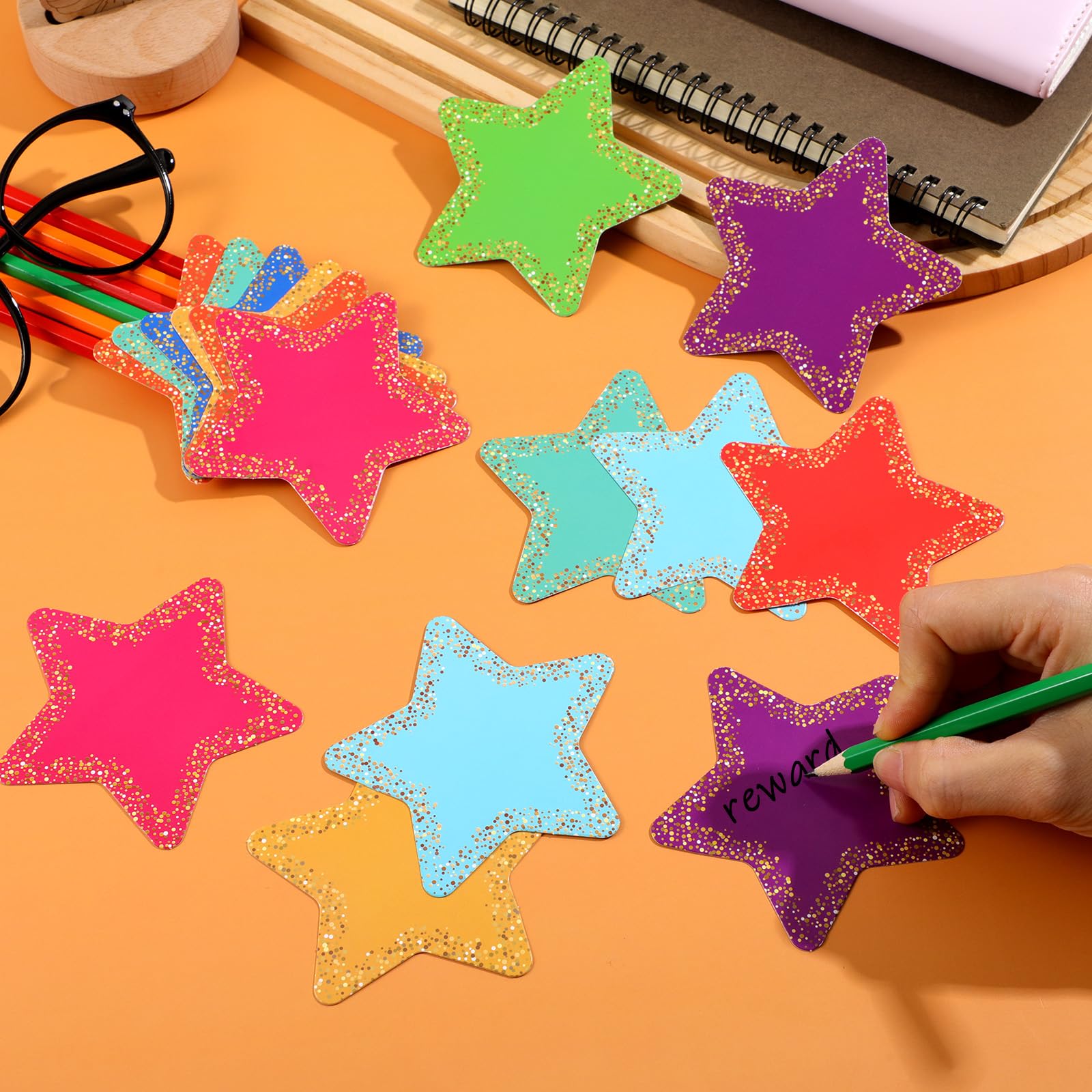 Sagome a Stella per Decorazioni Bacheche 8,9 cm Stelle di Carta Colorate per Insegnanti Aule Artigianato Fai da Te