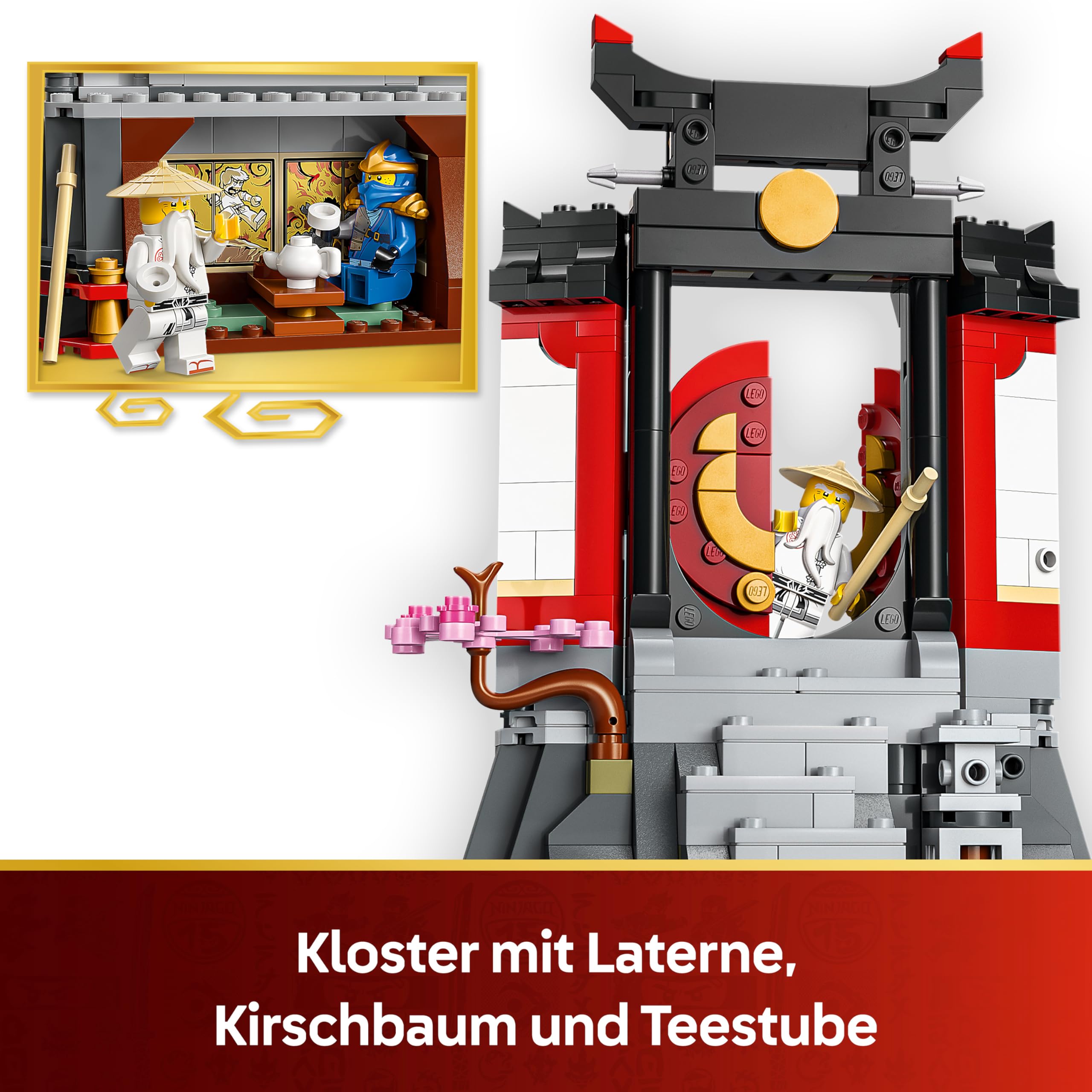 LEGO NINJAGO 15-jähriges Jubiläum: Ninja-Charaktere zum Ausstellen - Kloster Spielzeug mit 8 sammelbaren Minifiguren & Schwertern - Kreatives Geschenk für Jungen ab 14 Jahren & erwachsene Fans - 71866