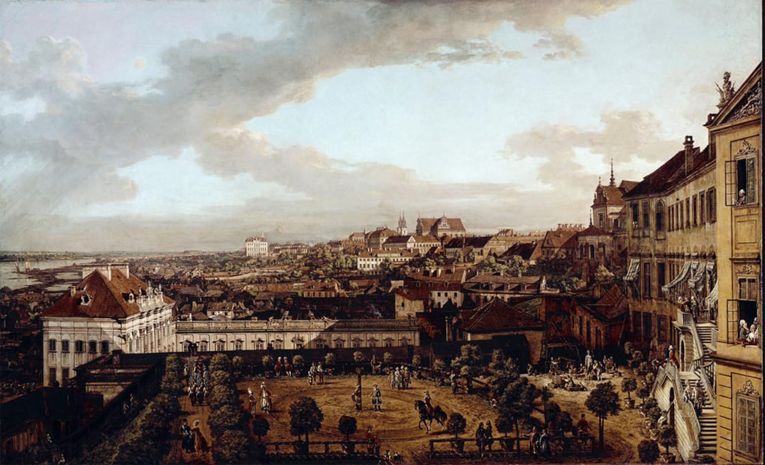 POSTERIIk Famous Animal Posters Vintage Picture View of Warsaw From the Loggia East of the Royal Villa Towards Krakow by Bernardo Bellotto Modern Wall Decor for Home Decor 60x90cm