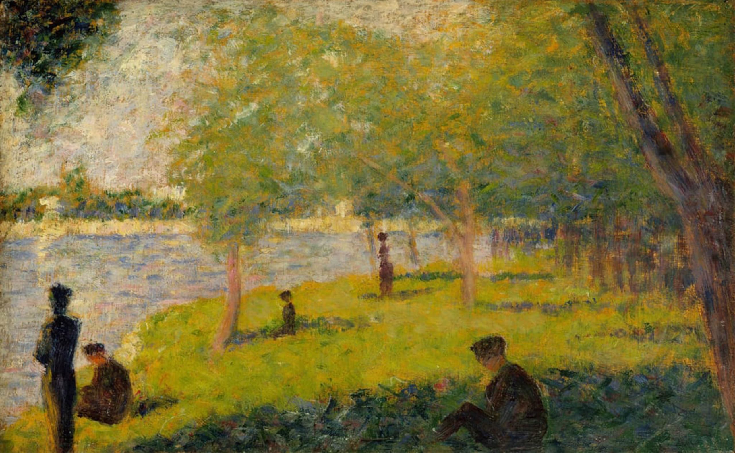 ARTXLXXBN Famous Prints Artwork Pictures Poster Painting Art Study for a Sunday on Lajatte by Georges Seurat Artwork Landscape Pictures for Home Decor 60x90cm