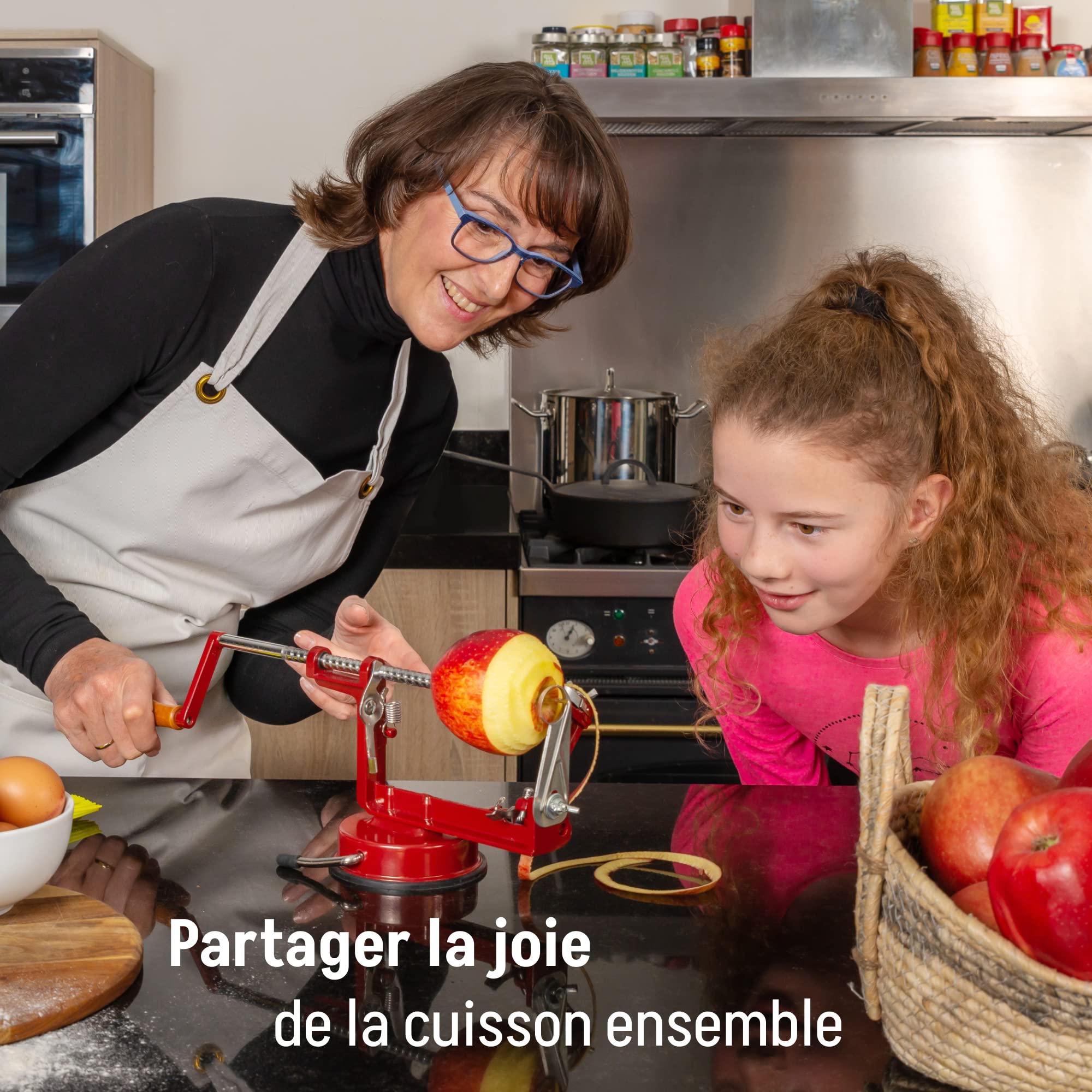 IKIGAI Epluche Manuel - Professionnel- Pèle-pommes Multifonctionnel - Eplucher Pelle Patate Automatique - Machine a éplucheur les Pommes de Terre