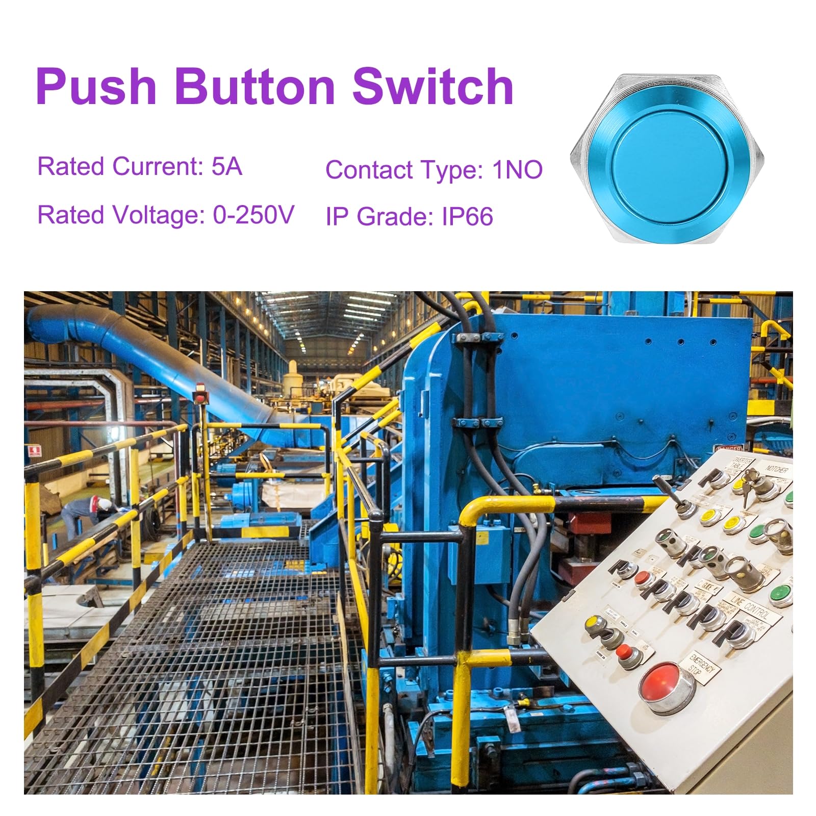 DMiotech 1 Pcs 19mm / 3/4" Push Button Switch - Image 3