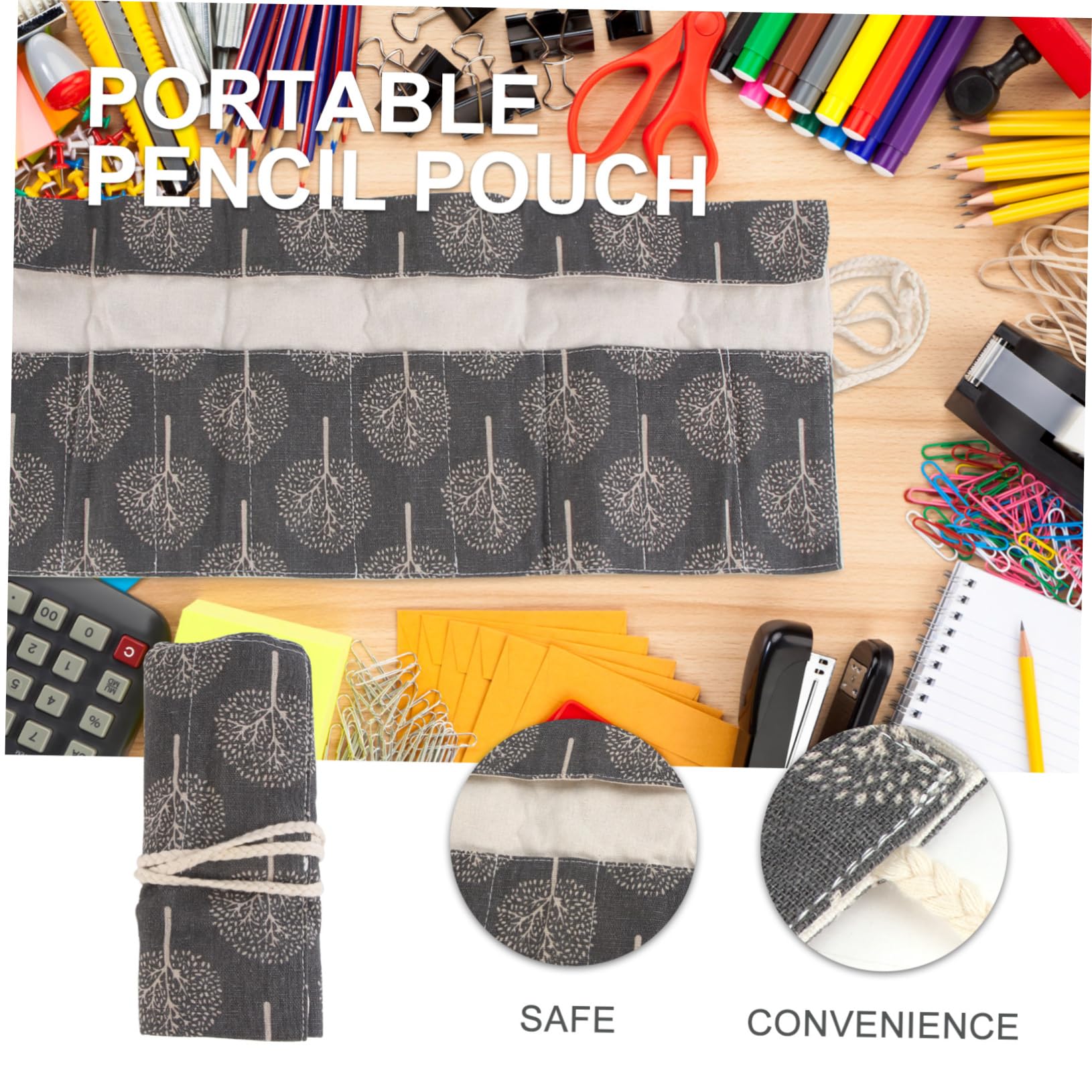 NUOBESTY 2piezas Estuche De Lona Enrollable para Lápices con Ranuras Organizador Práctico y Elegante para Artistas Bolsa De Dibujo Multifuncional para Pintura y Manualidades